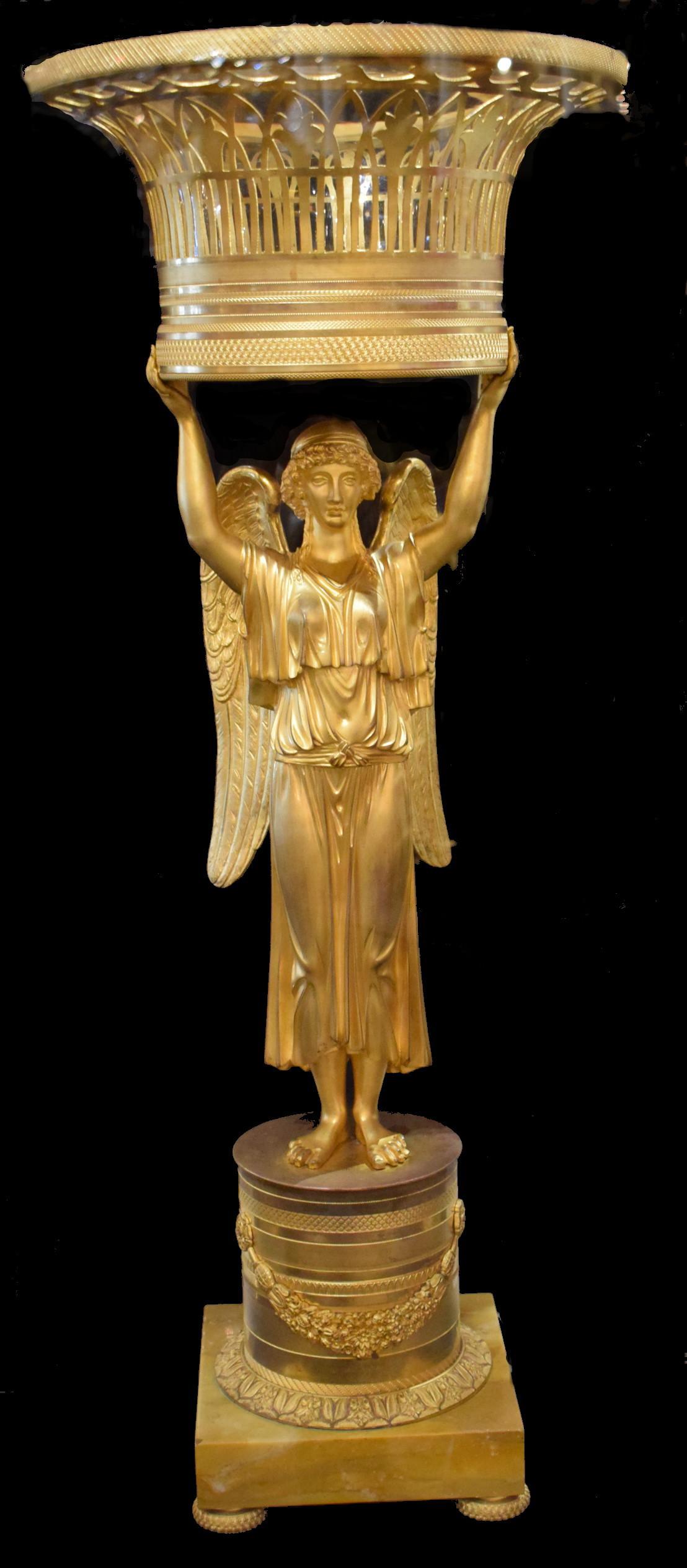 Französischer Empire-Figurenkorb aus vergoldeter Bronze, 19. Jahrhundert im Angebot 3