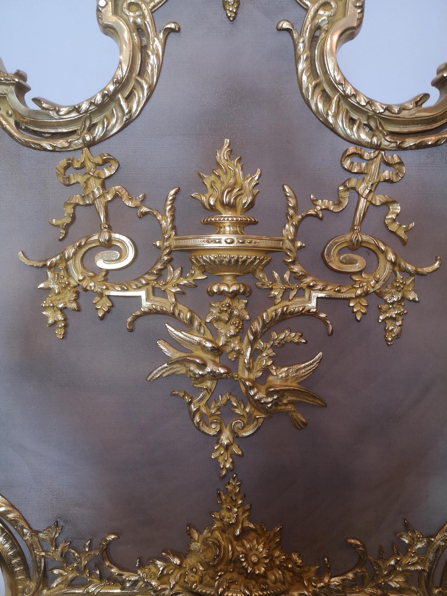 19th Century French Gilt Bronze Fire Screen For Sale 3