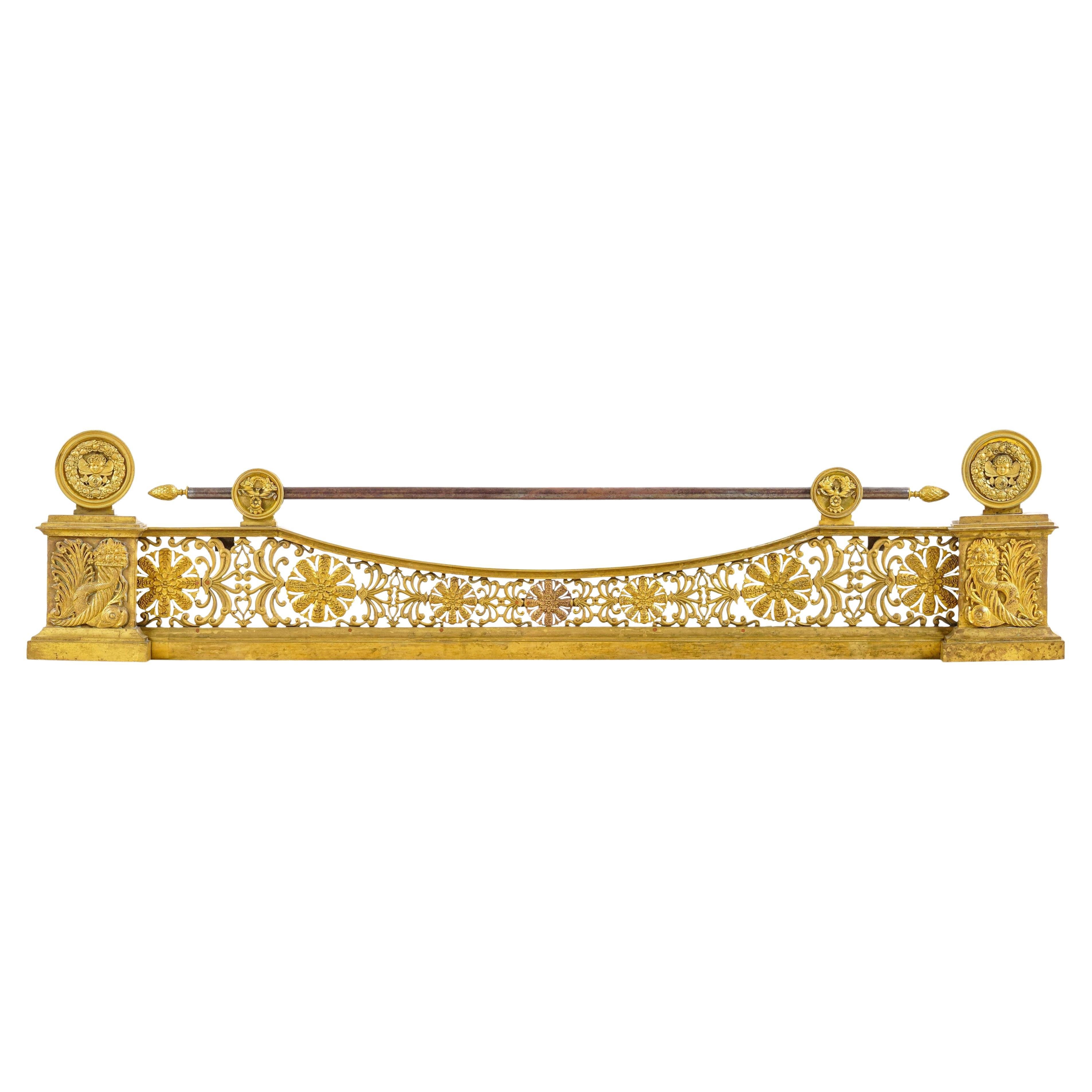 Parafuoco francese in bronzo dorato del XIX secolo in vendita