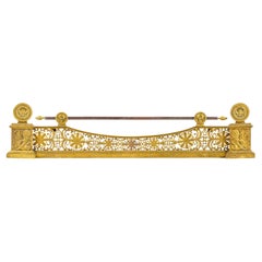 Parafuoco francese in bronzo dorato del XIX secolo