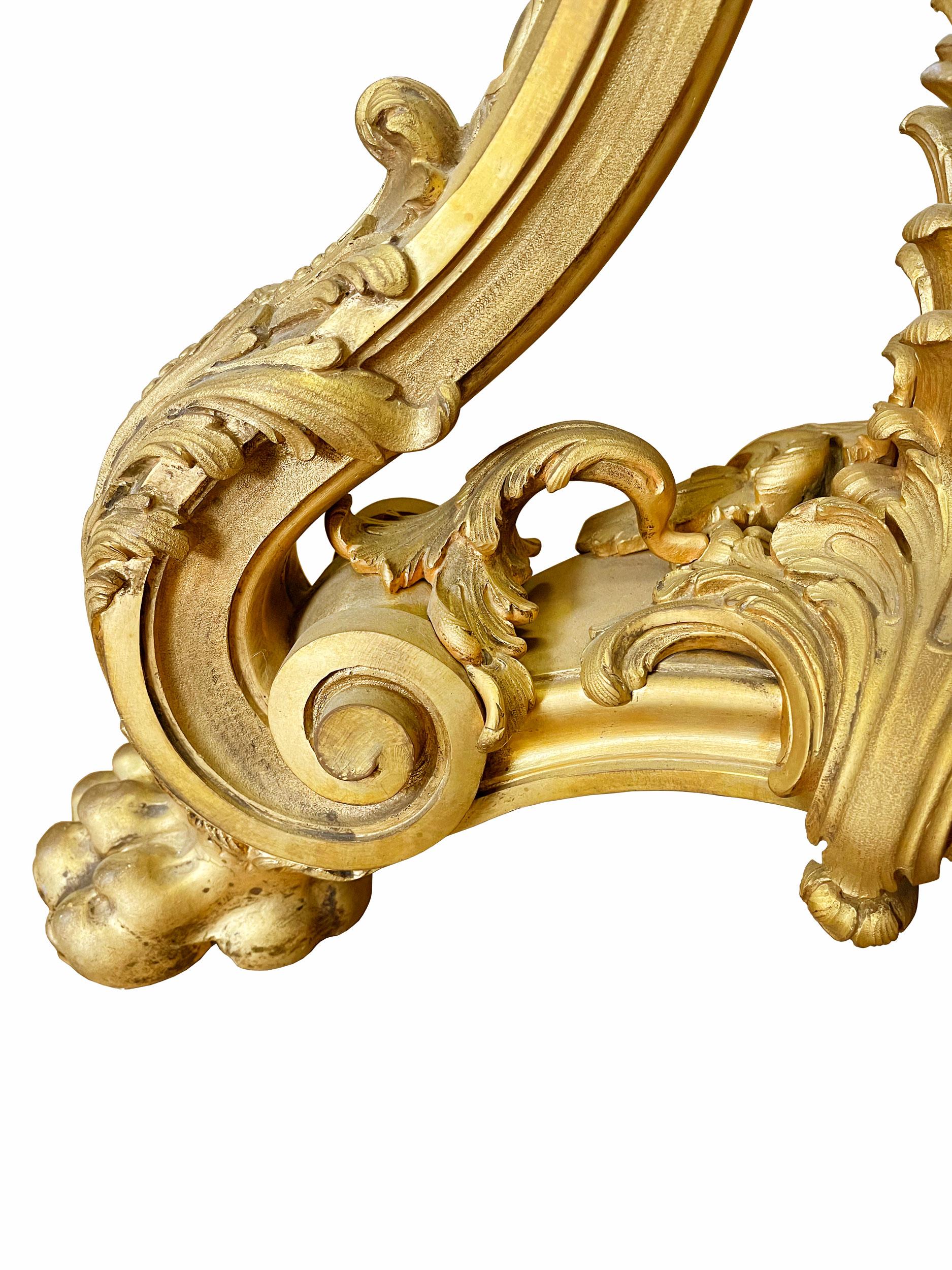 XIXe siècle Lampadaire français du 19ème siècle en bronze doré de la Maison Millet