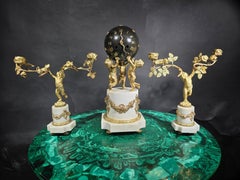 19th Century French Gilt Bronze Garniture Clock Set