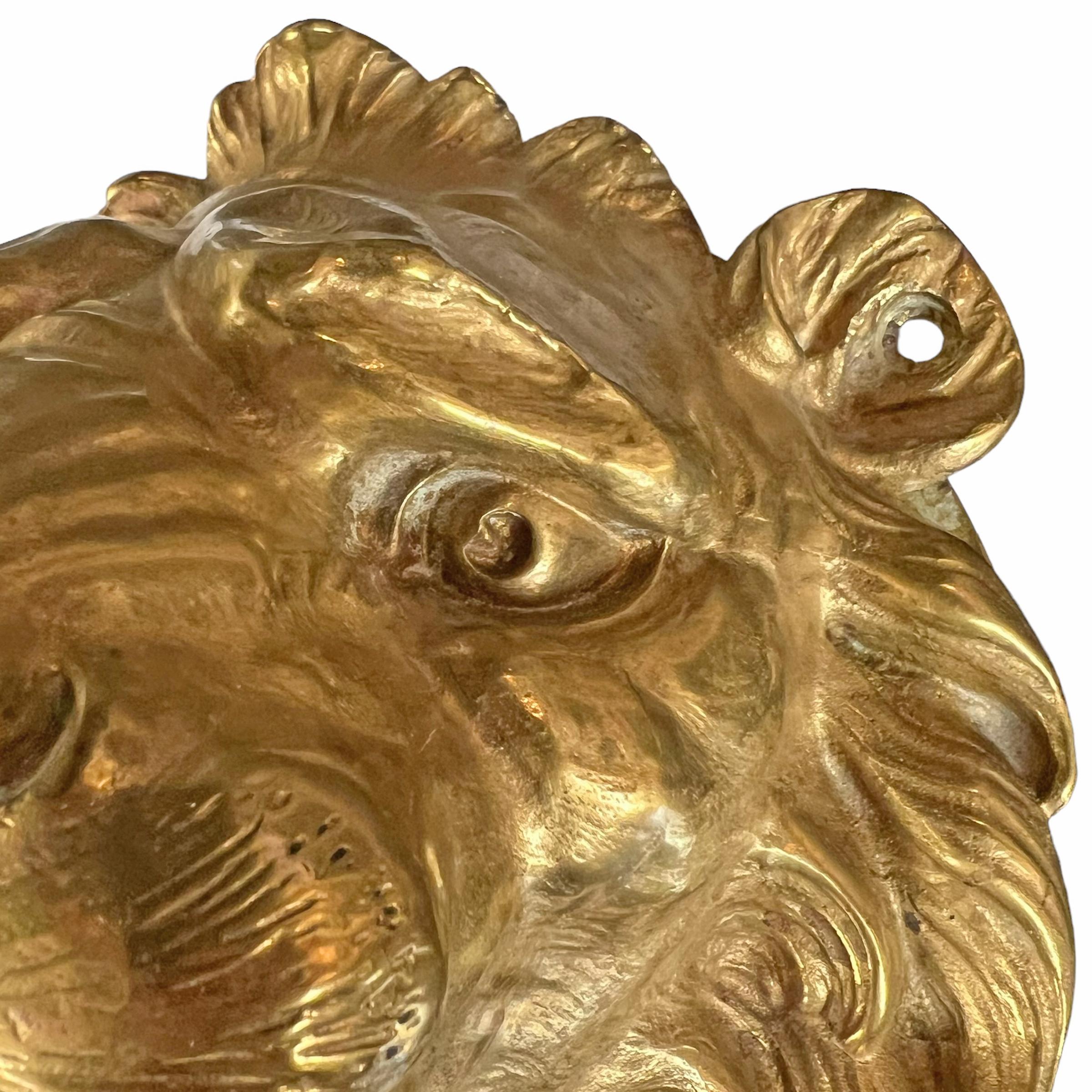 19th Century French Gilt Bronze Lion on Custom Mount For Sale 8