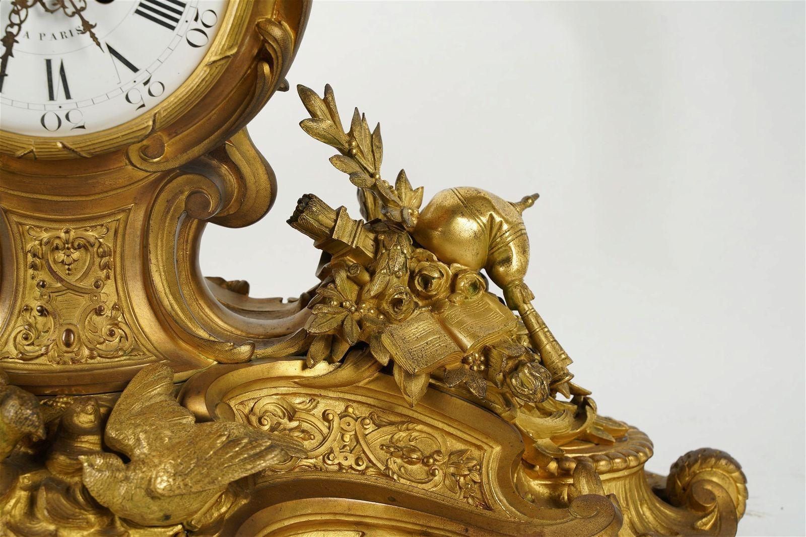Antique French Gilt Bronze Mantel Clock