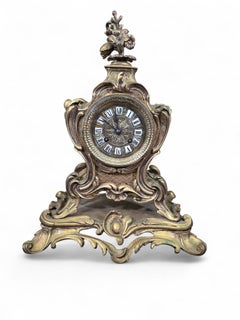 19th Century French Gilt Bronze Mantel Clock with Eight-Day Paris Movement