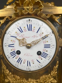 19th Century French Gilt Bronze & Marble Mantel Clock By Raingo Freres