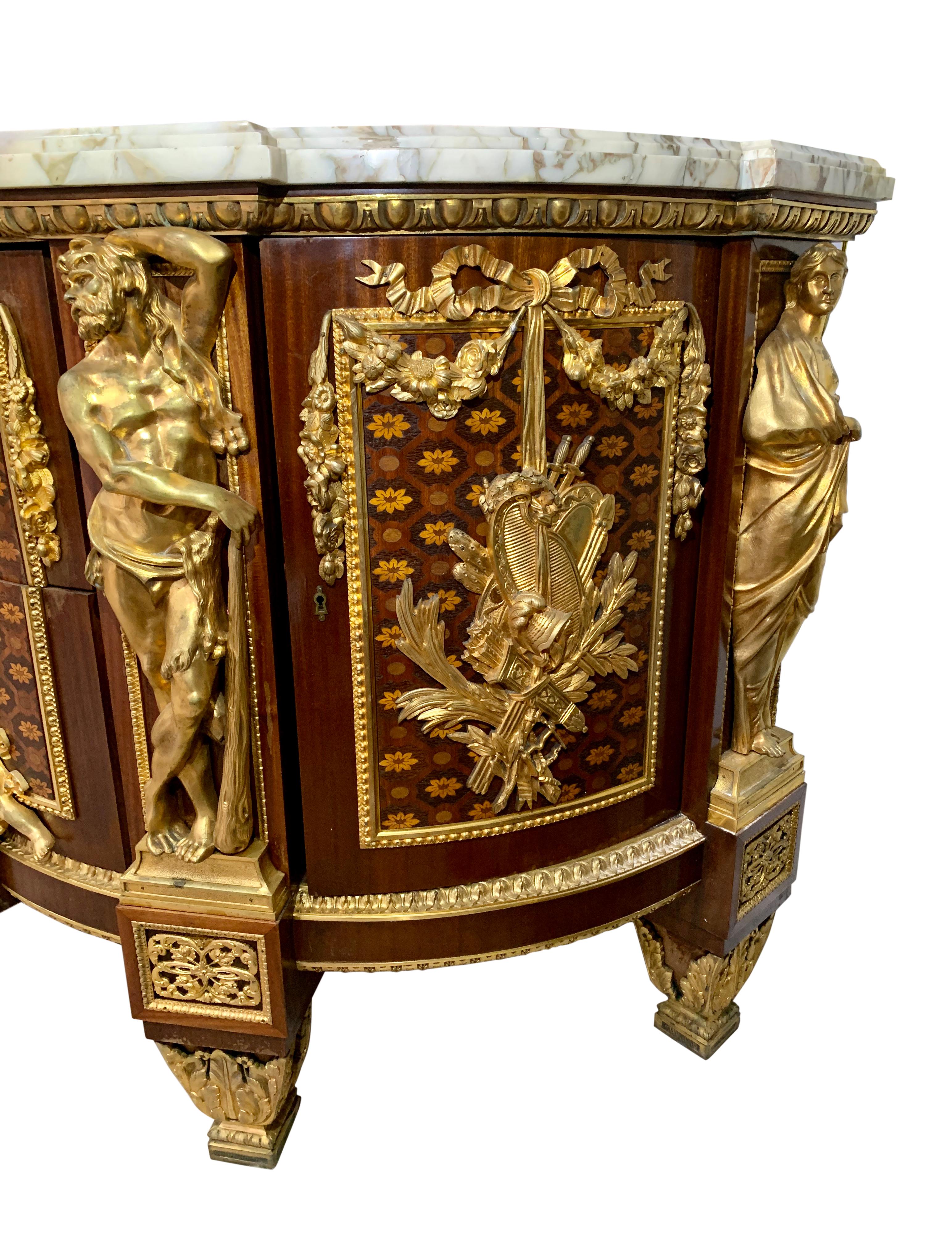 19th Century French Gilt-Bronze Mounted Commode after Jean-Henri Riesener For Sale 1