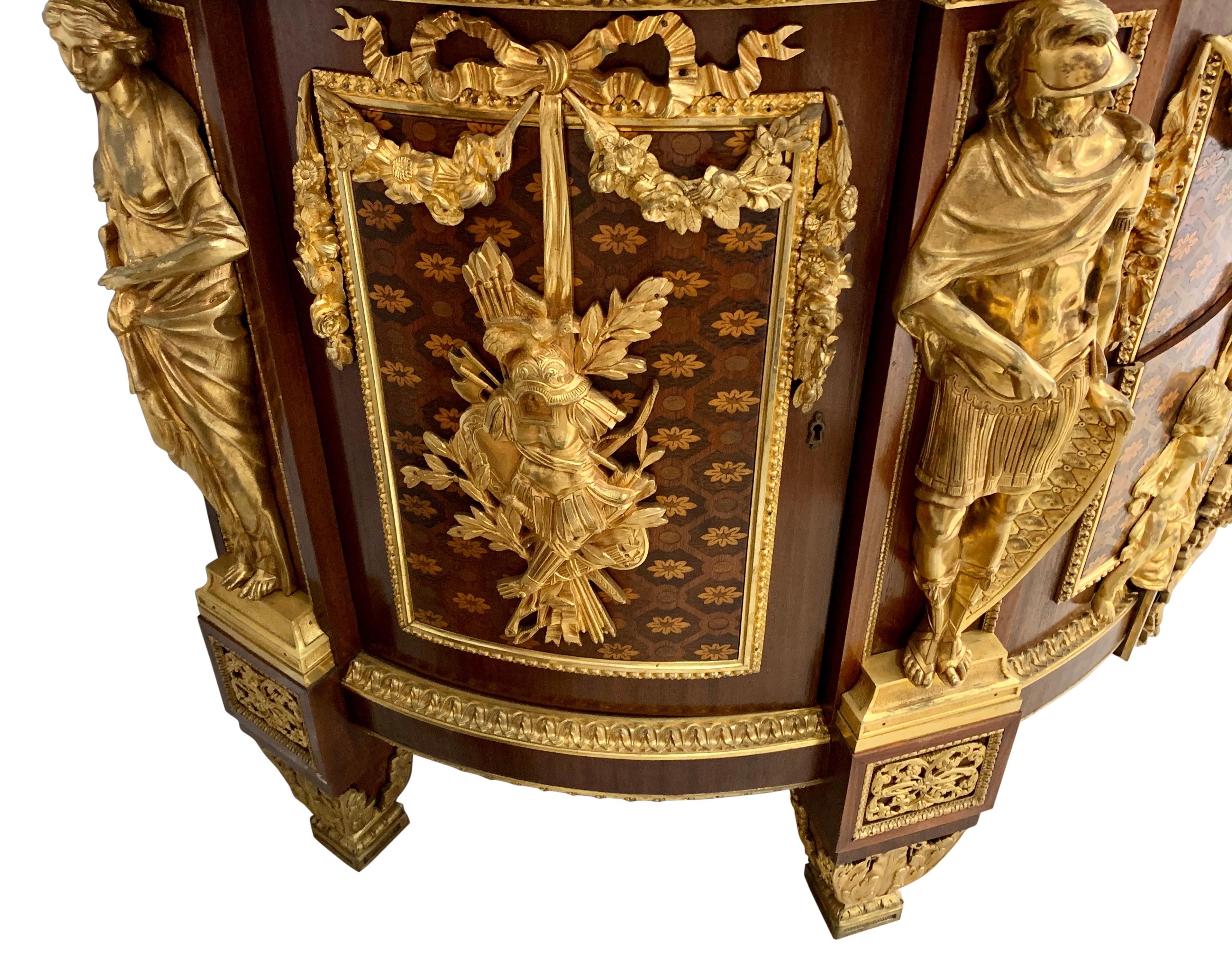 Ormolu 19th Century French Gilt-Bronze Mounted Commode after Jean-Henri Riesener For Sale