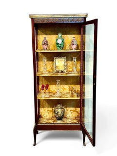 19th Century French Gilt Bronze Mounted Display Vitrine Cabinet