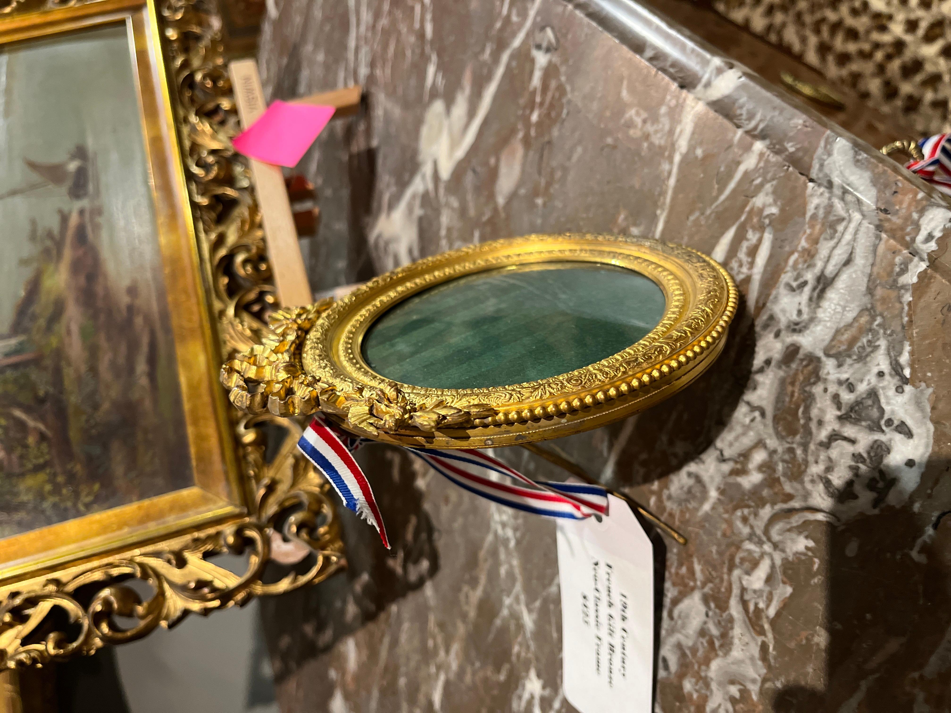 19th Century French Gilt Bronze Neoclassic frame In Good Condition For Sale In Scottsdale, AZ