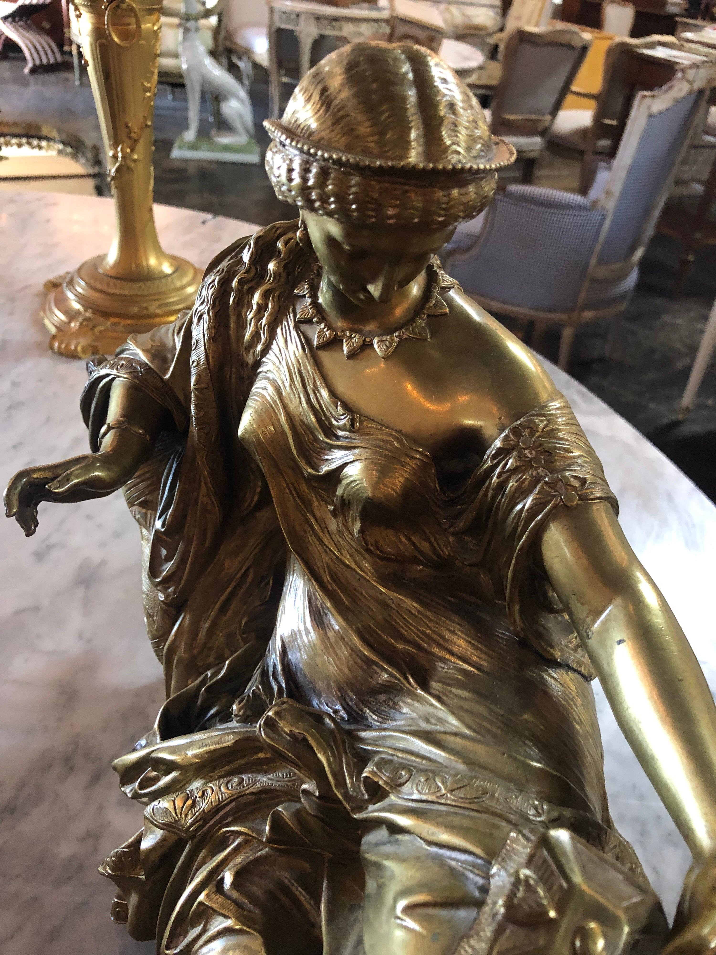 19th Century French Gilt Bronze of Classical Lady 1