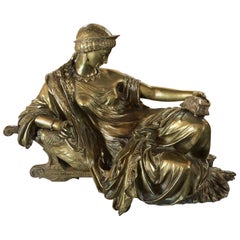 19th Century French Gilt Bronze of Classical Lady