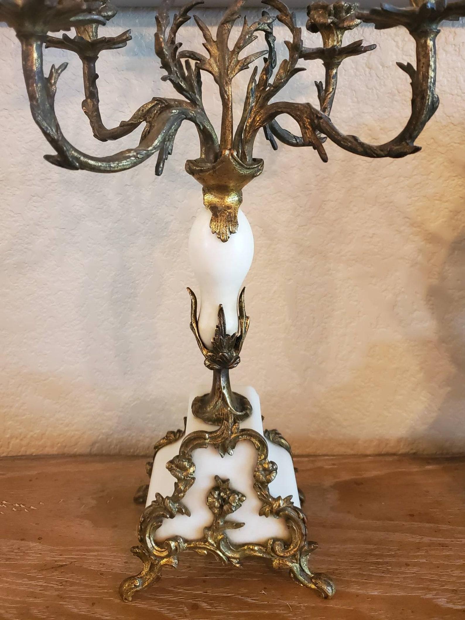 19th Century French Gilt Bronze Ormolu Mounted Slate Marble Mantel Clock 1