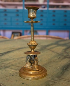 19th Century French Gilt Bronze Sconce W/ Decorative Fish Figures on Base