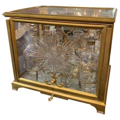 19th Century French Gilt Bronze Tantalus with Glasses and Bottles
