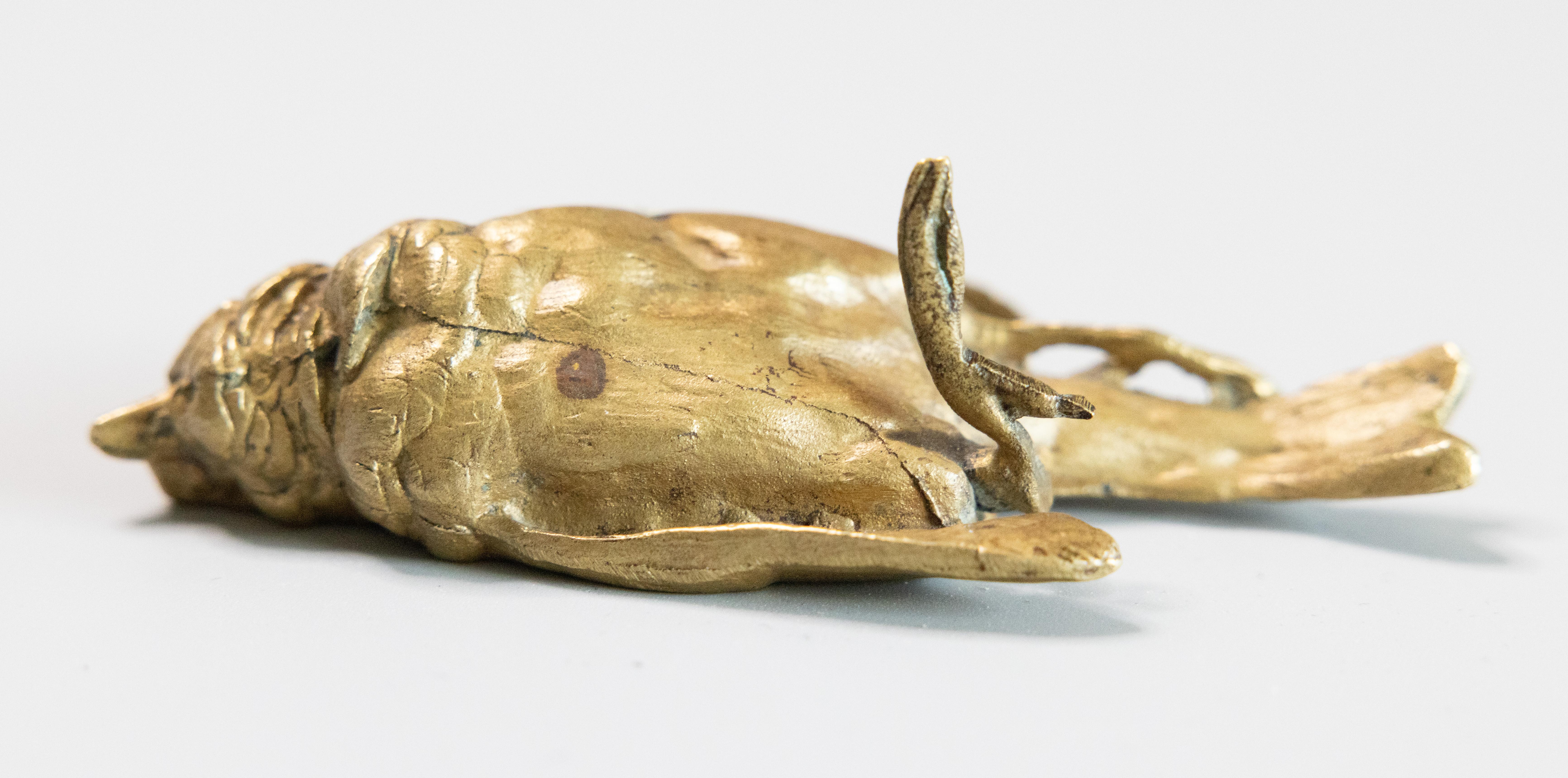 Moulage Oiseau blessé en bronze doré du XIXe siècle, d'après Comolera en vente
