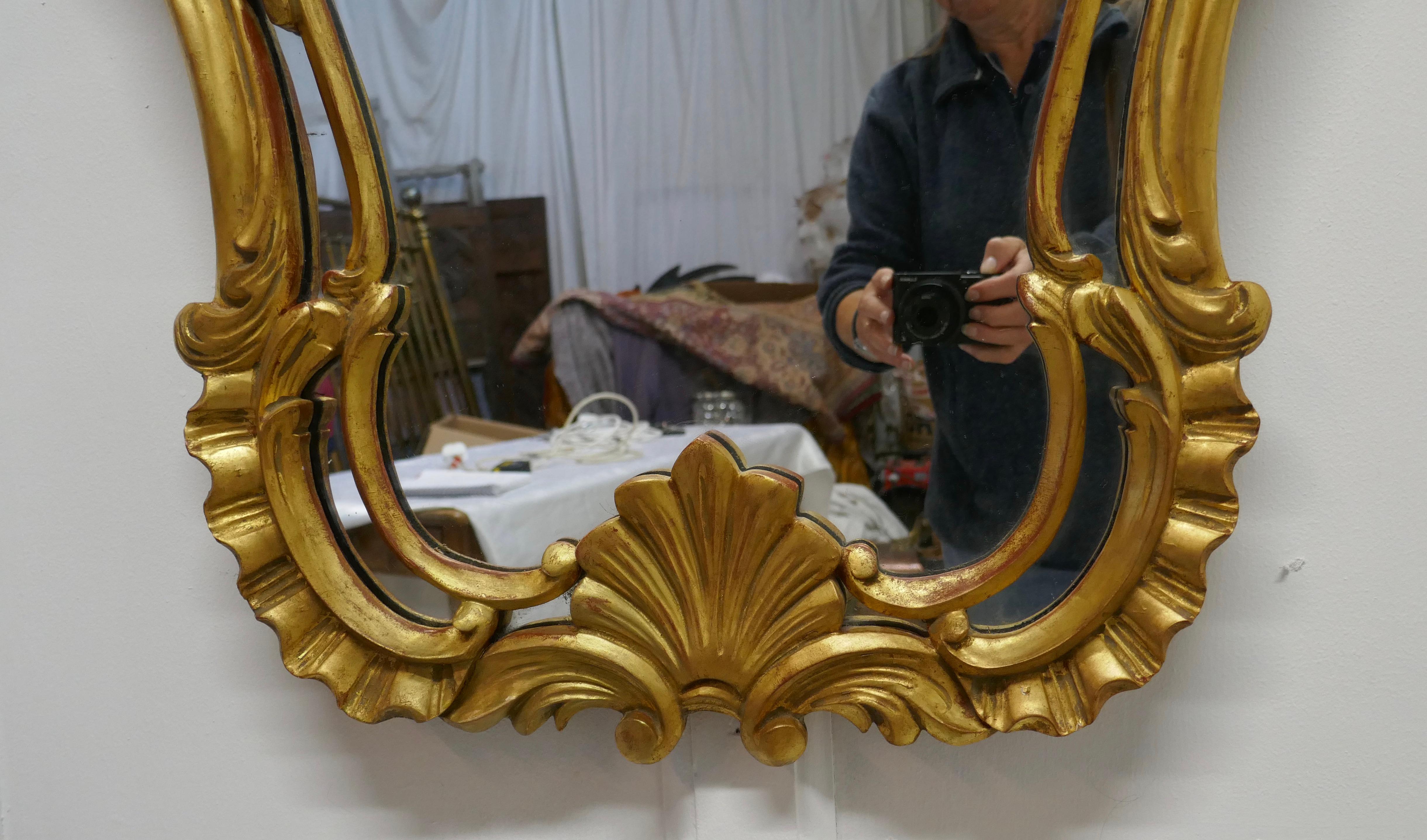 Giltwood 19th Century French Gilt Console Mirror      For Sale