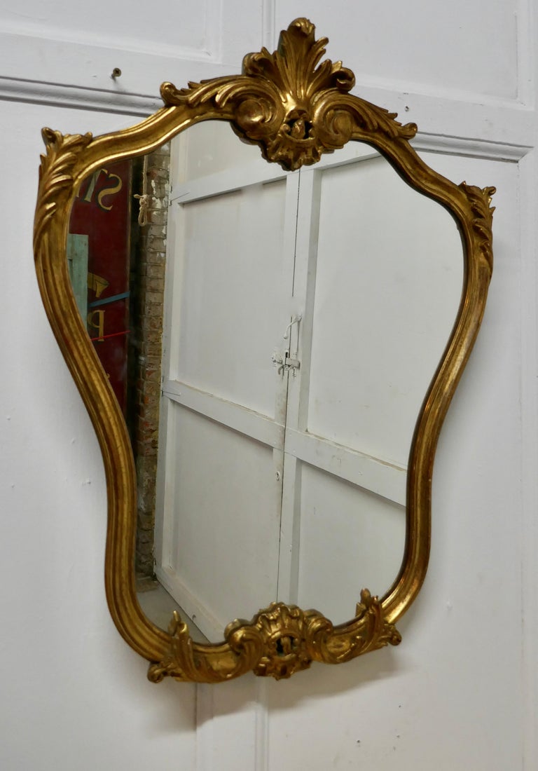 French Provincial 19th Century French Gilt Console or Hall Table and Matching Mirror Set For Sale