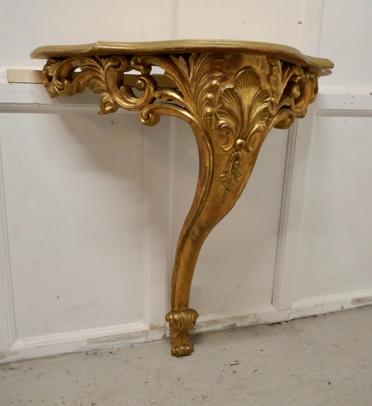 19th Century French Gilt Console or Hall Table and Matching Mirror Set In Good Condition For Sale In Chillerton, Isle of Wight