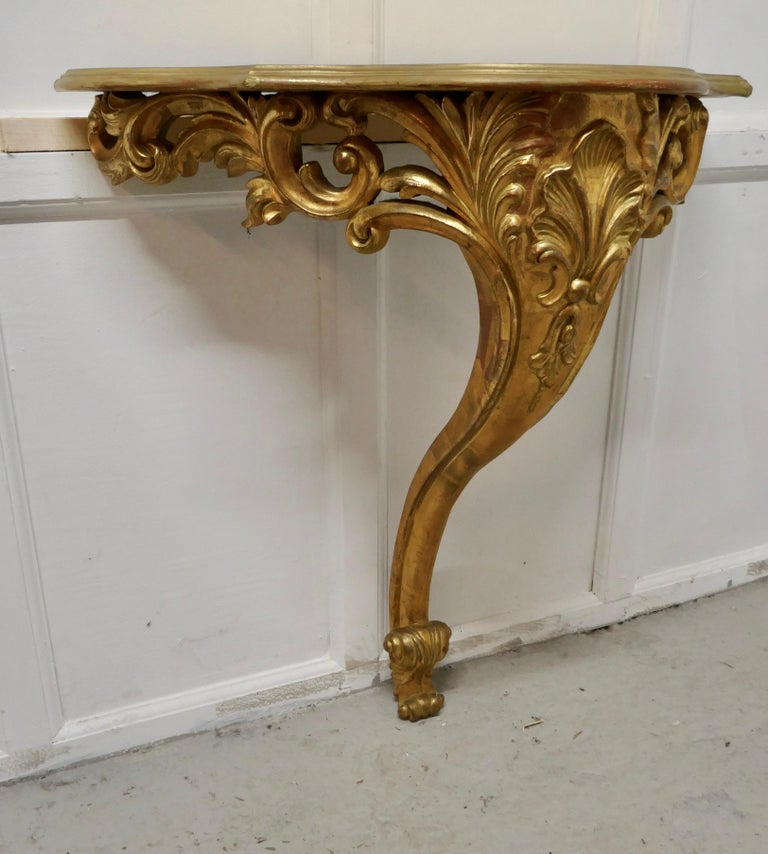 19th Century French Gilt Console or Hall Table and Matching Mirror Set For Sale at 1stDibs
