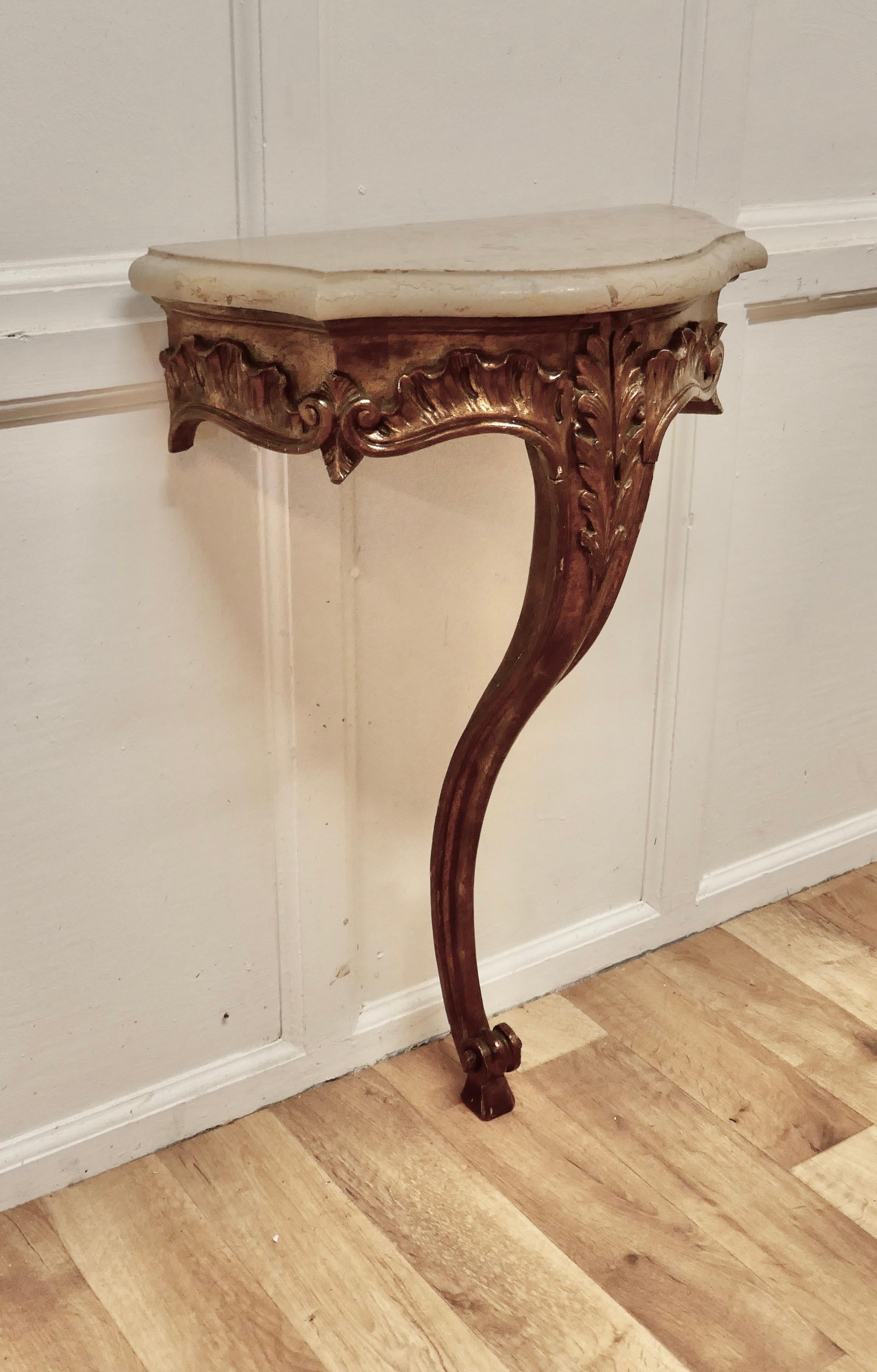 Baroque 19th Century French Gilt Console or Pier Table