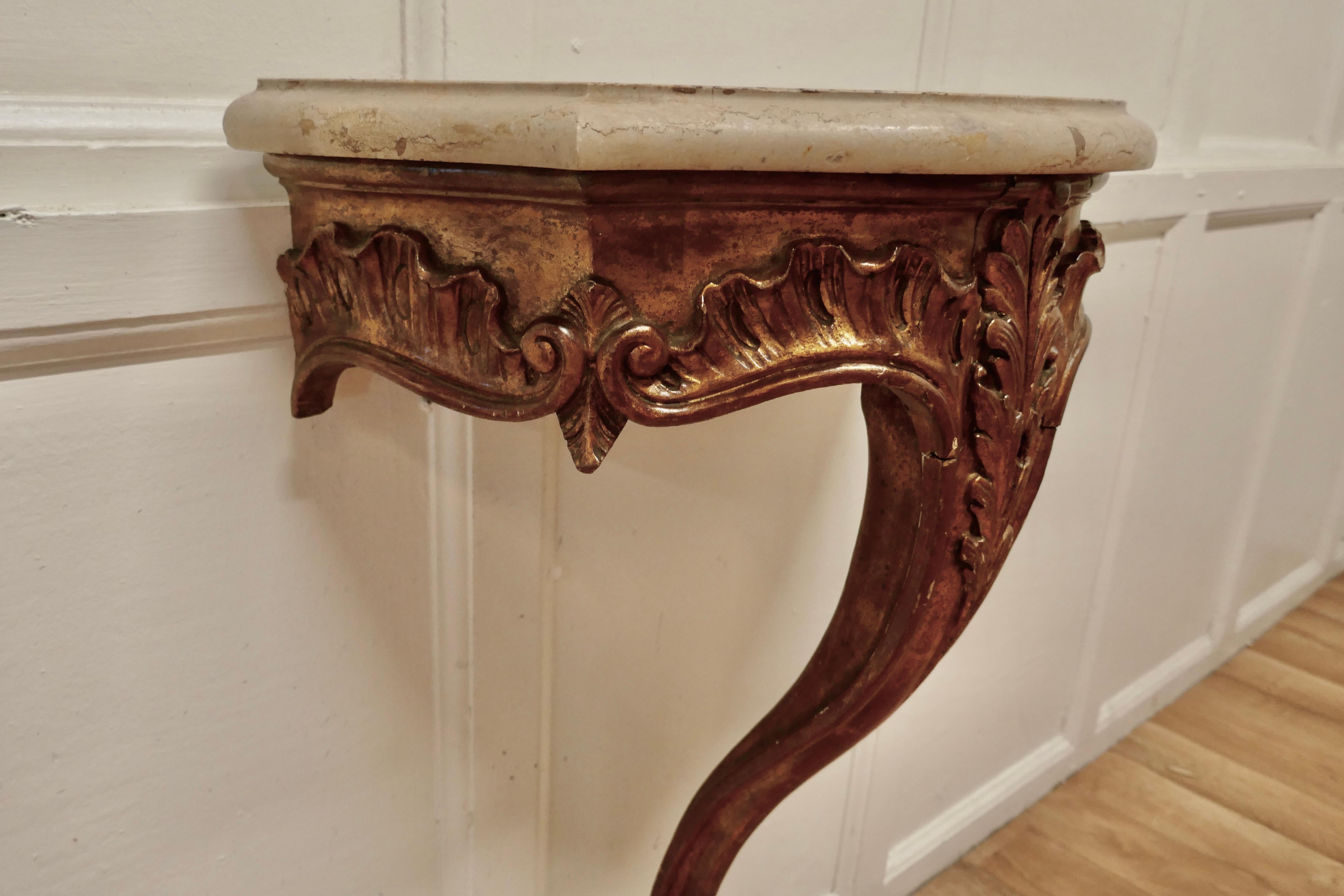 19th Century French Gilt Console or Pier Table In Good Condition In Godshill, Isle of Wight