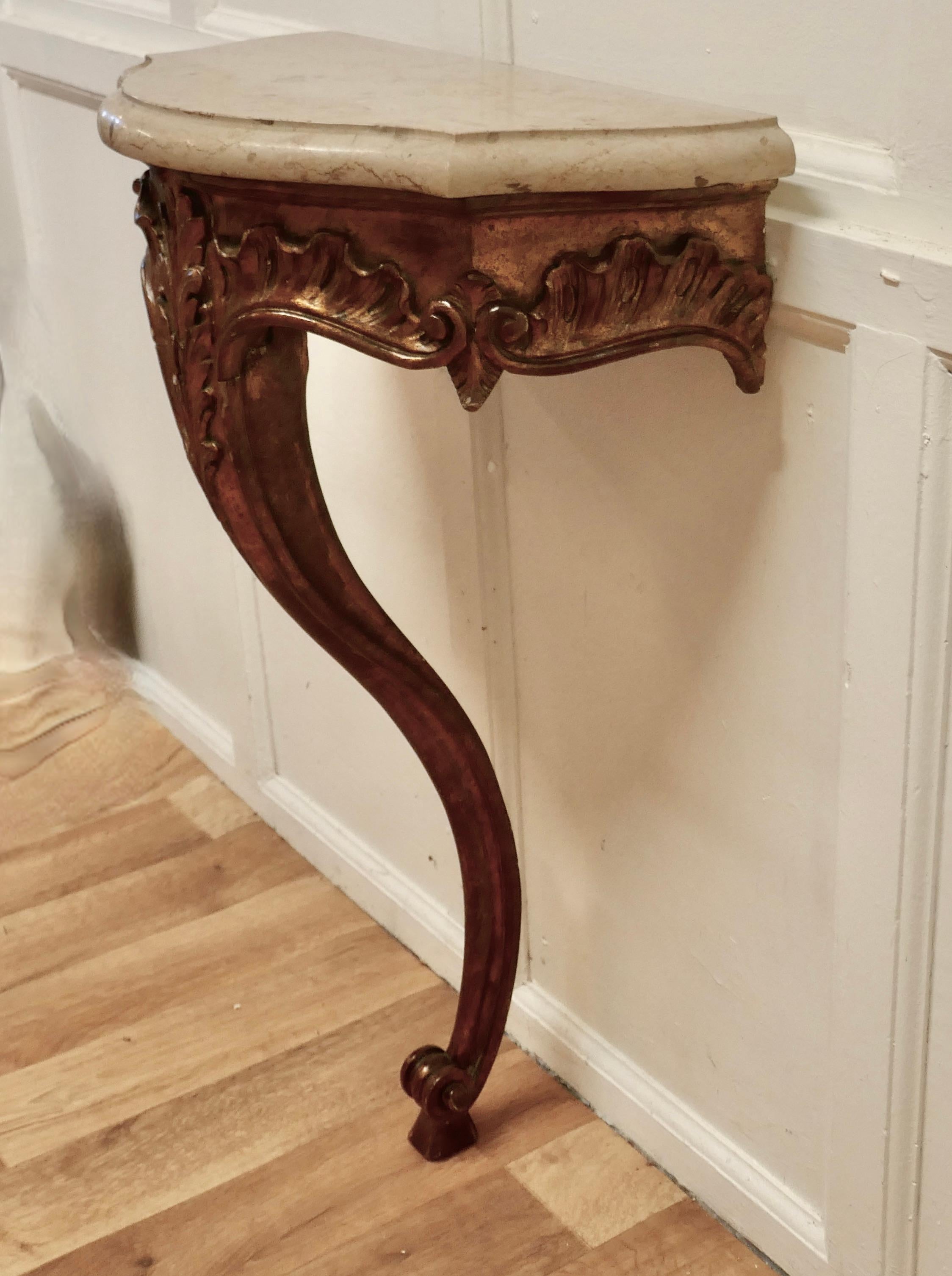 Giltwood 19th Century French Gilt Console or Pier Table