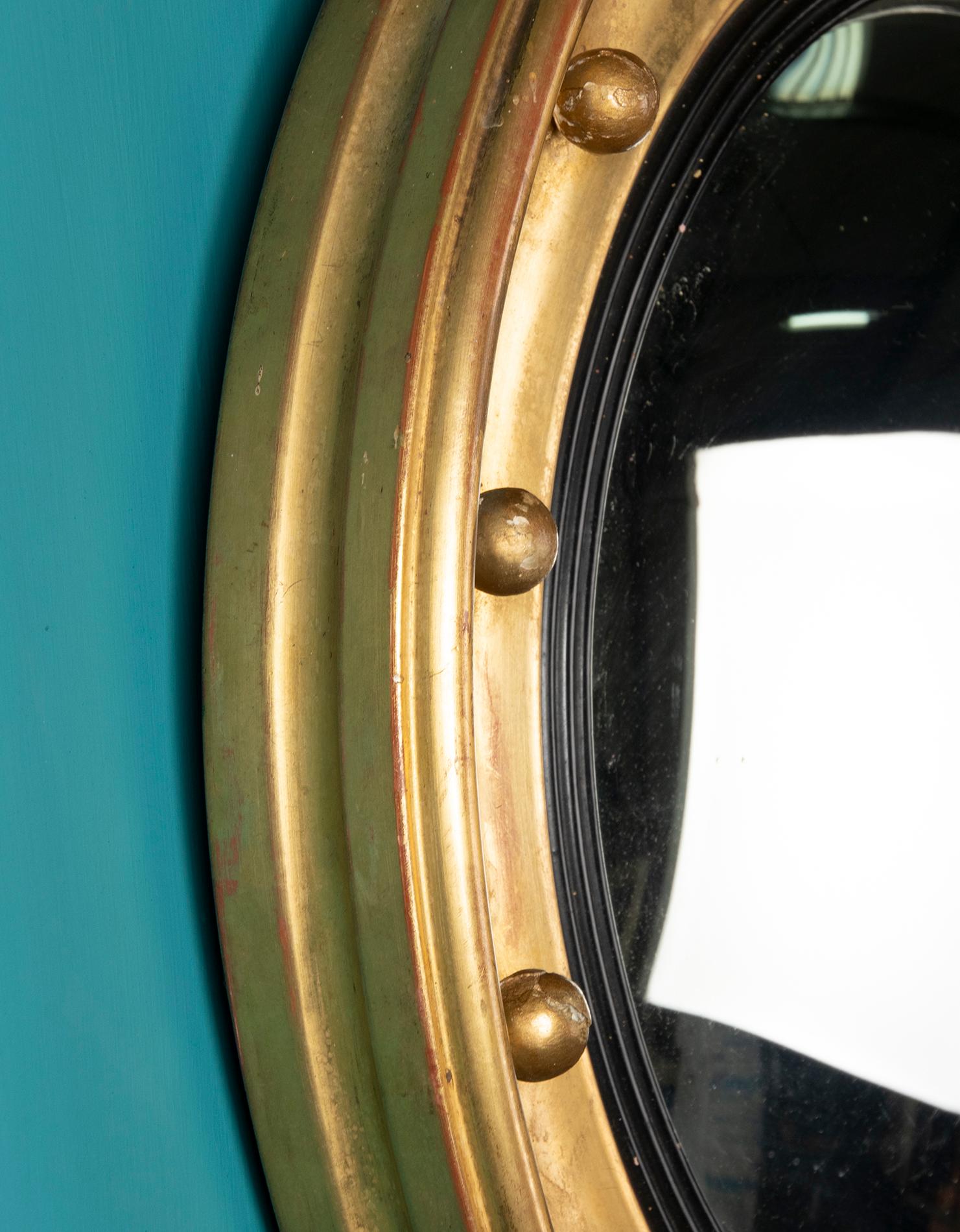 19th Century French Gilt Convex Mirror 5