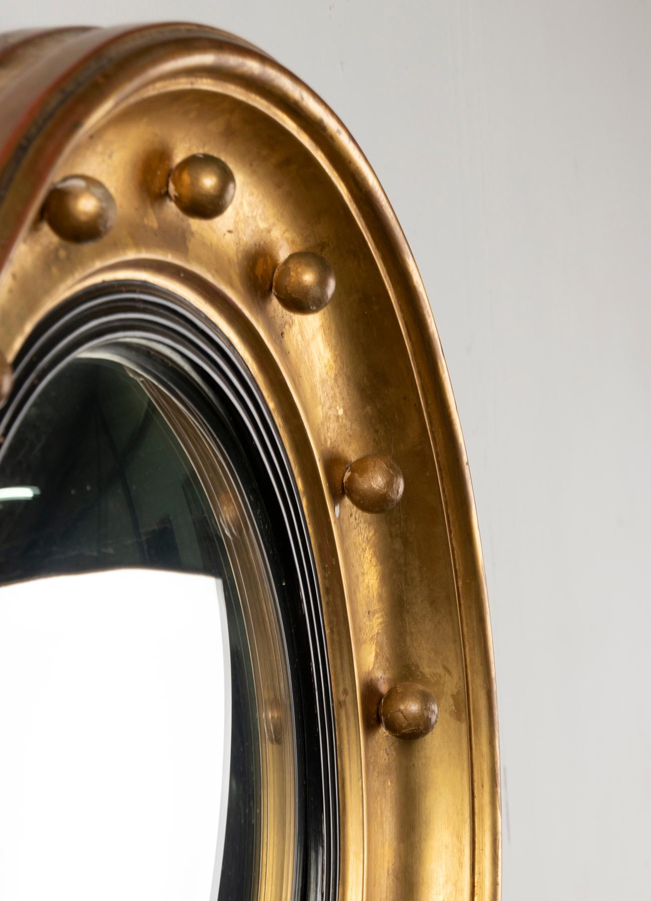 19th Century French Gilt Convex Mirror 8