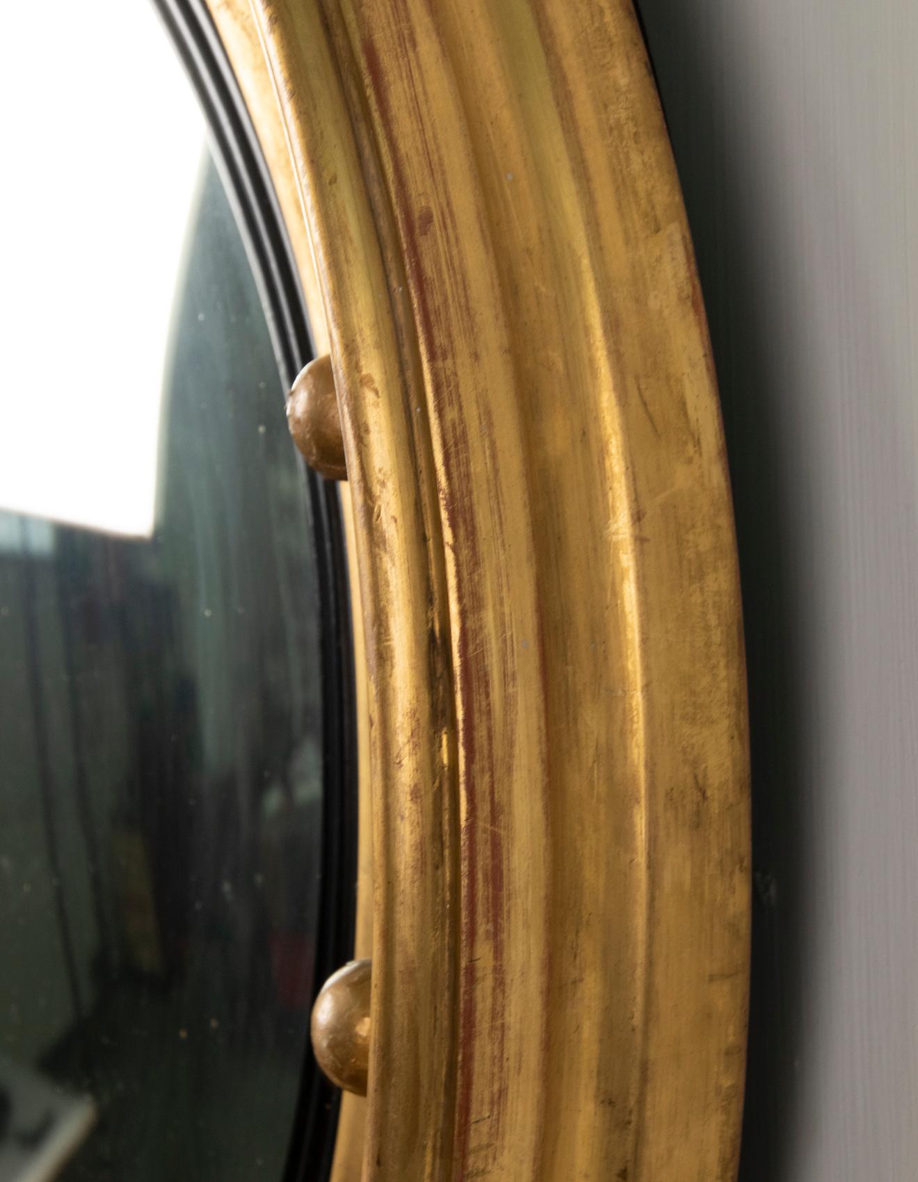 19th Century French Gilt Convex Mirror 9