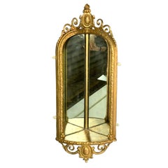19th Century French Gilt Corner Wall Bracket with Mirror Backs