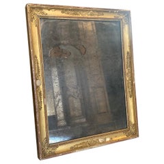 Specchio francese con cornice dorata del XIX secolo