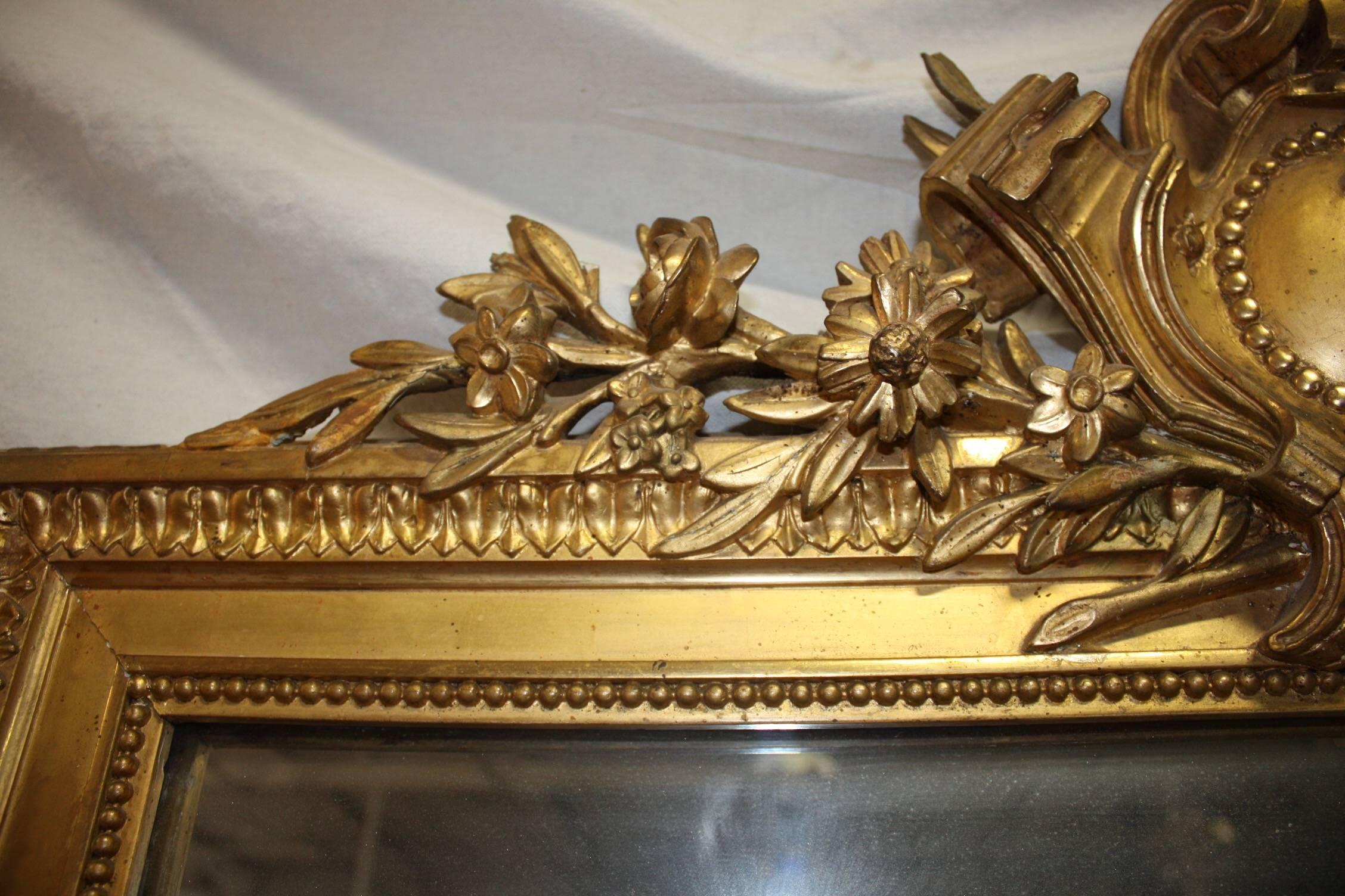 19th Century French Gilt Mirror In Excellent Condition In Stockbridge, GA