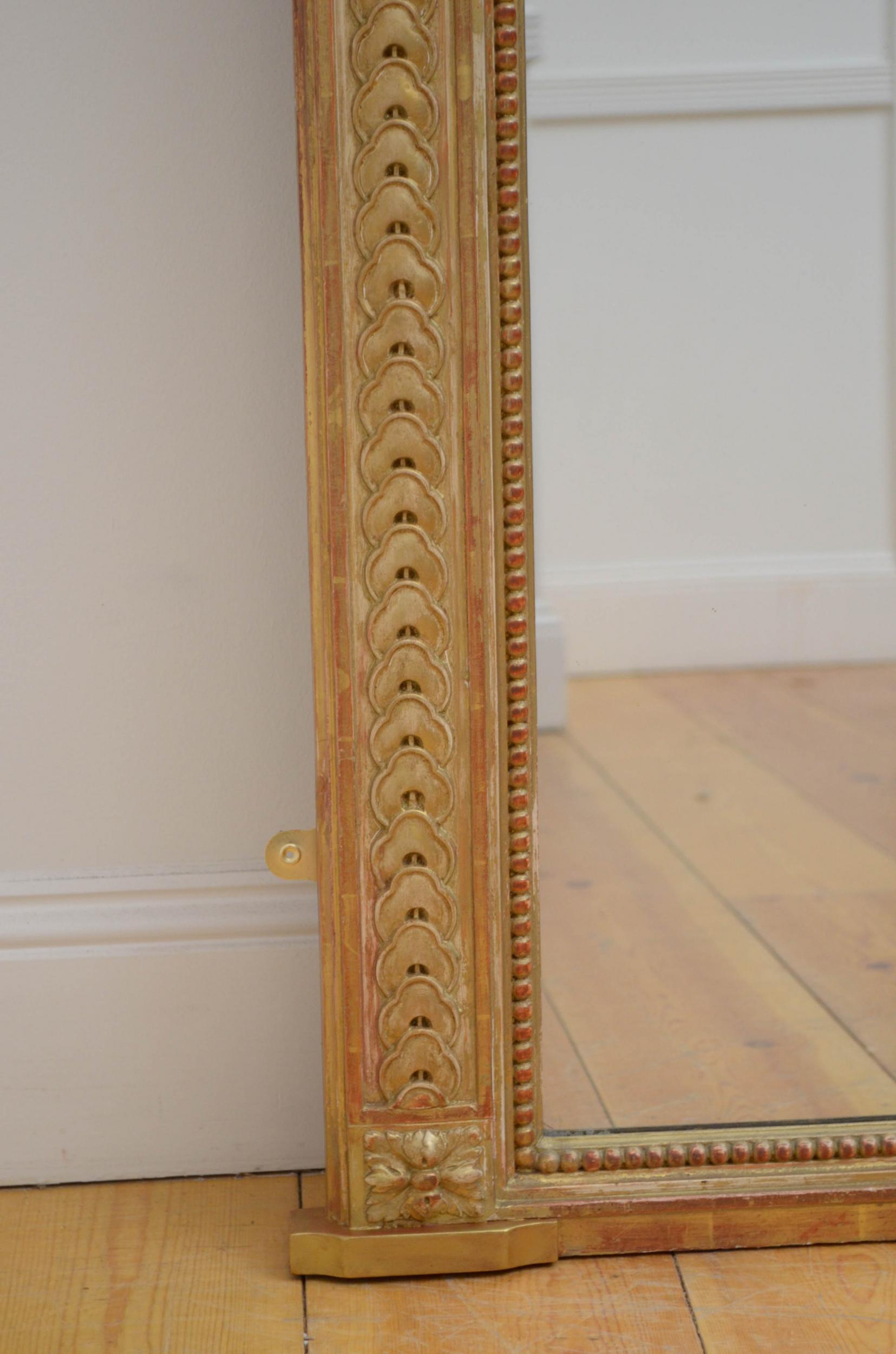 19th Century French Gilt Mirror In Good Condition In Whaley Bridge, GB