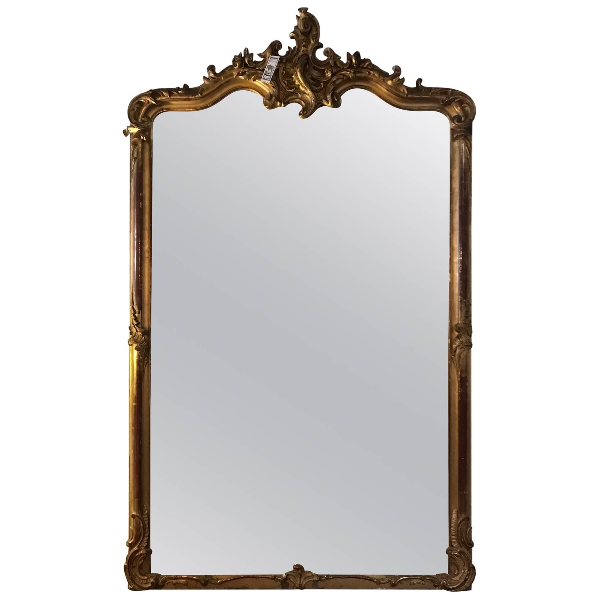 Miroir doré français du XIXe siècle