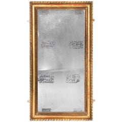19th Century French Gilt Mirror with Foxed Glass