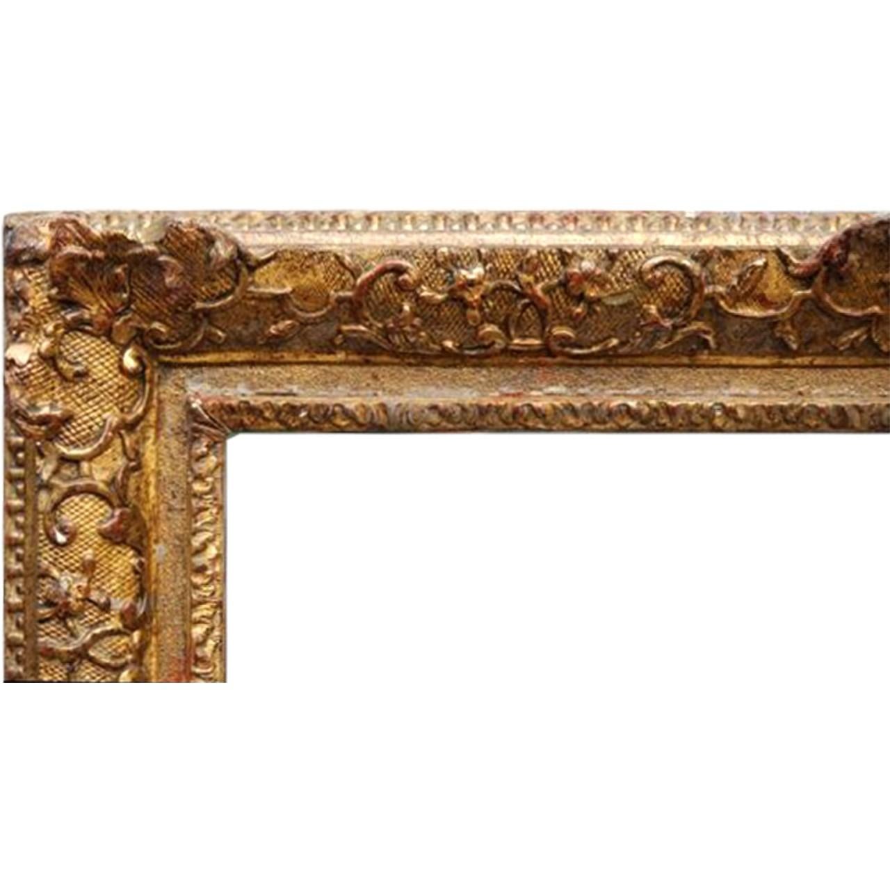 French Gilt Mirror with Two Part Glass circa 1870 In Good Condition For Sale In Hallowell, US