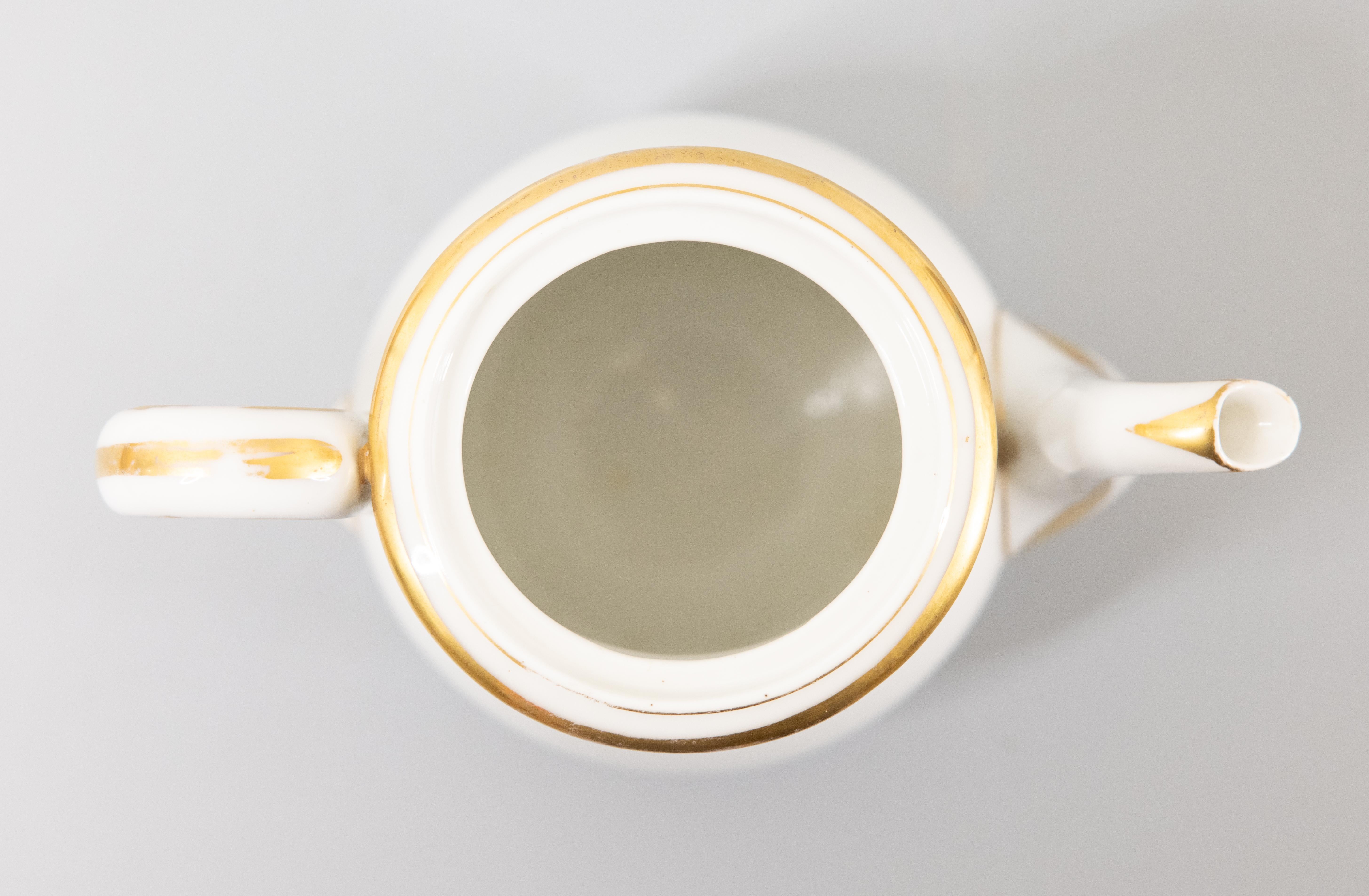 19. Jahrhundert Französisch vergoldet Old Paris Porzellan Teekanne im Angebot 3