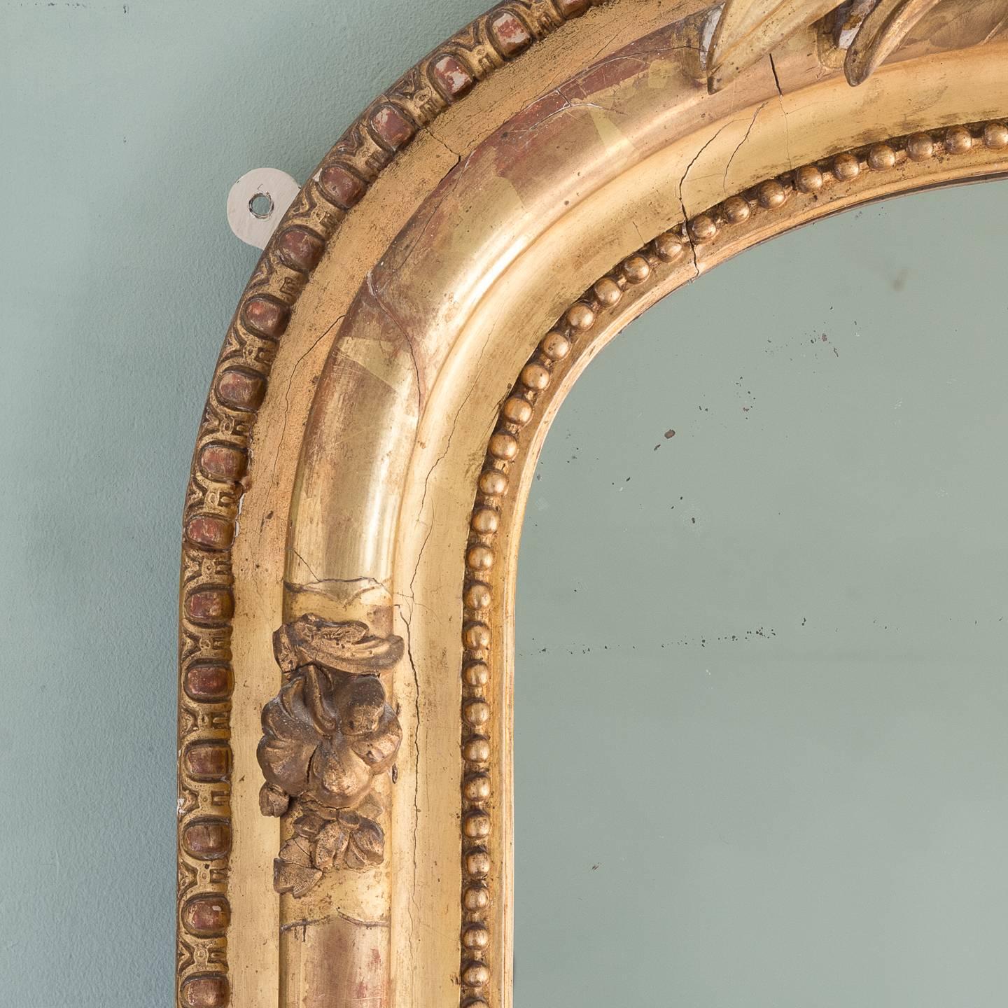 19th Century French Gilt Overmantel Mirror 6