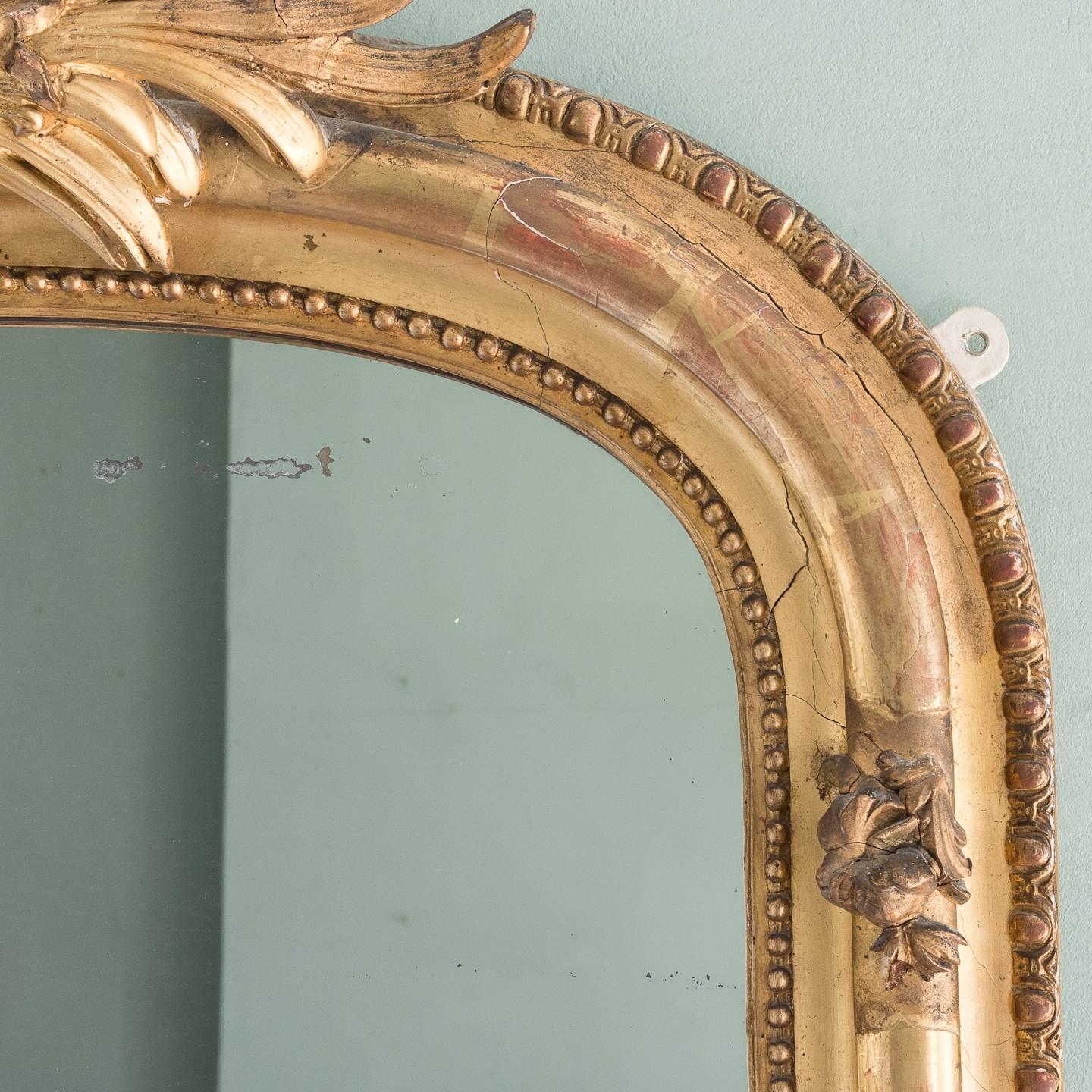 19th Century French Gilt Overmantel Mirror 7