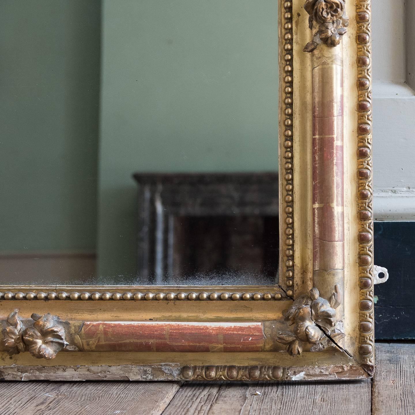 19th Century French Gilt Overmantel Mirror 1
