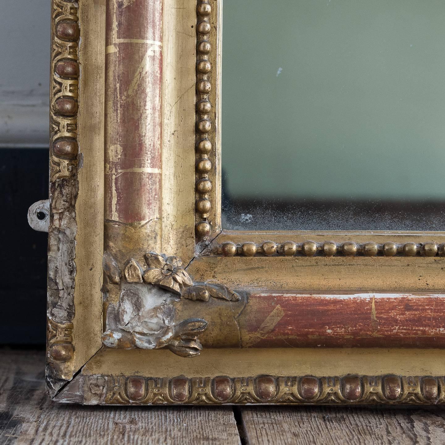 19th Century French Gilt Overmantel Mirror 2