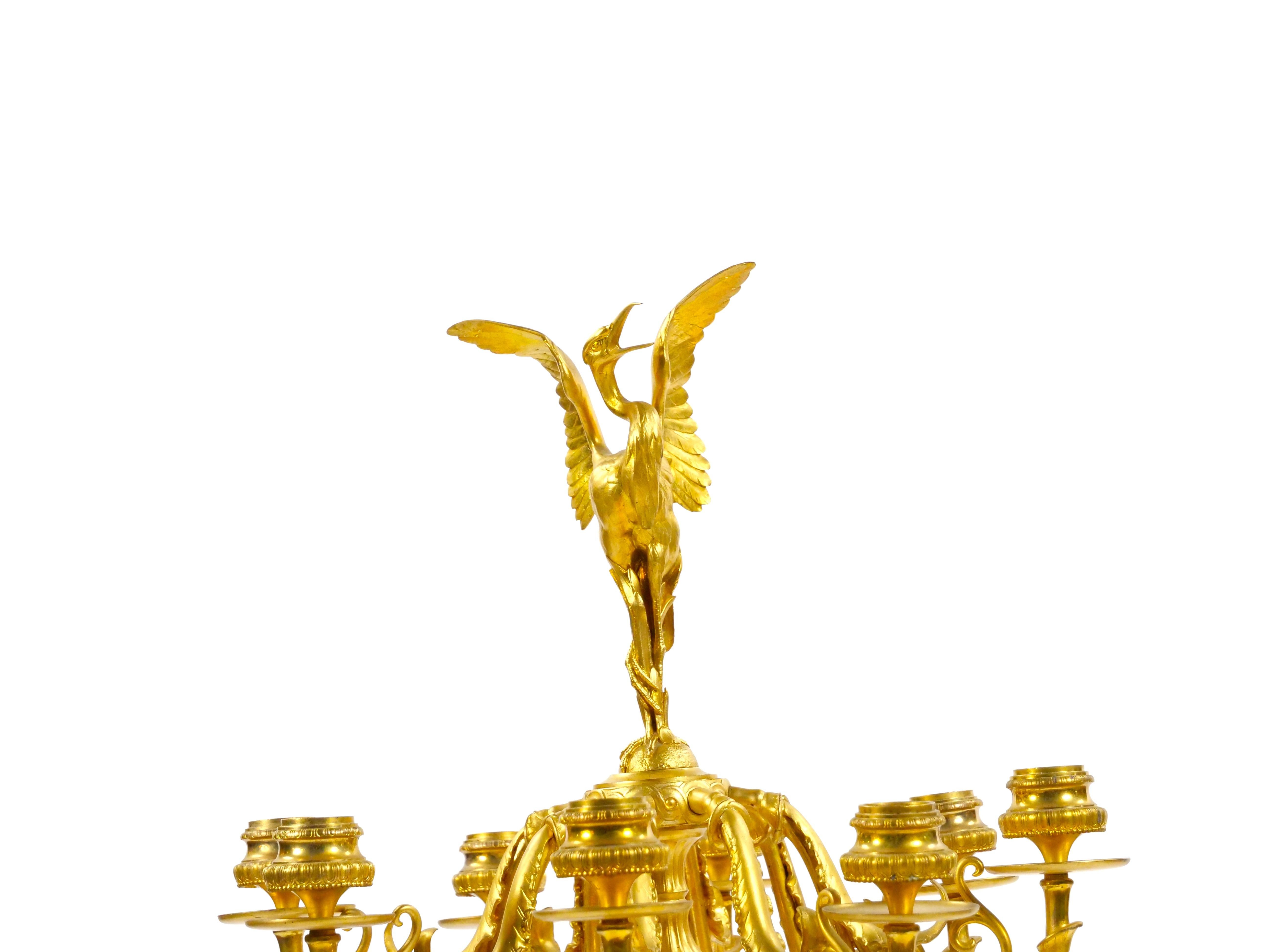 Chandeliers en bronze patiné et doré du 19ème siècle par Ferdinand Barbedienne Bon état - En vente à Tarry Town, NY