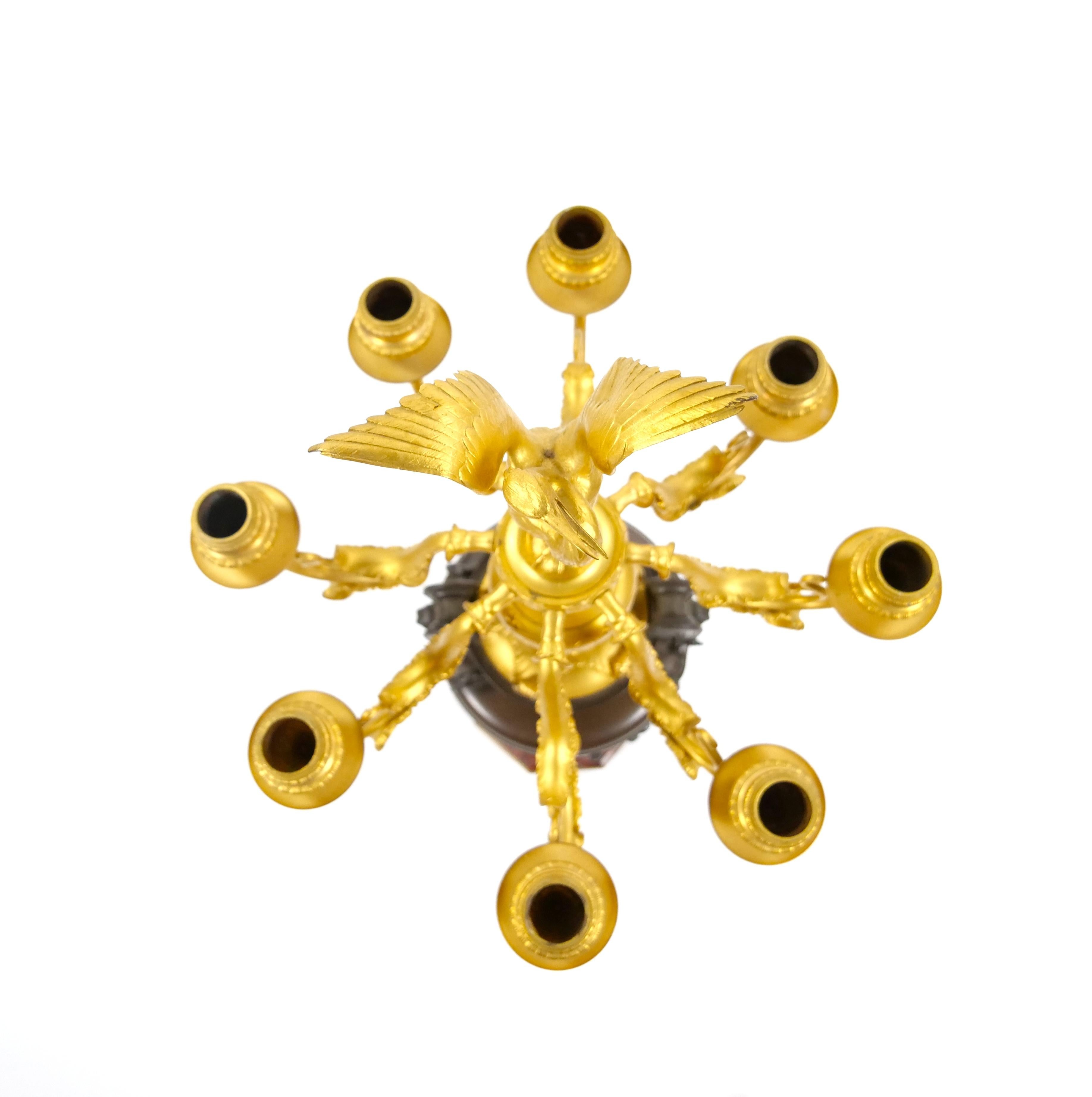 Chandeliers en bronze patiné et doré du 19ème siècle par Ferdinand Barbedienne en vente 1