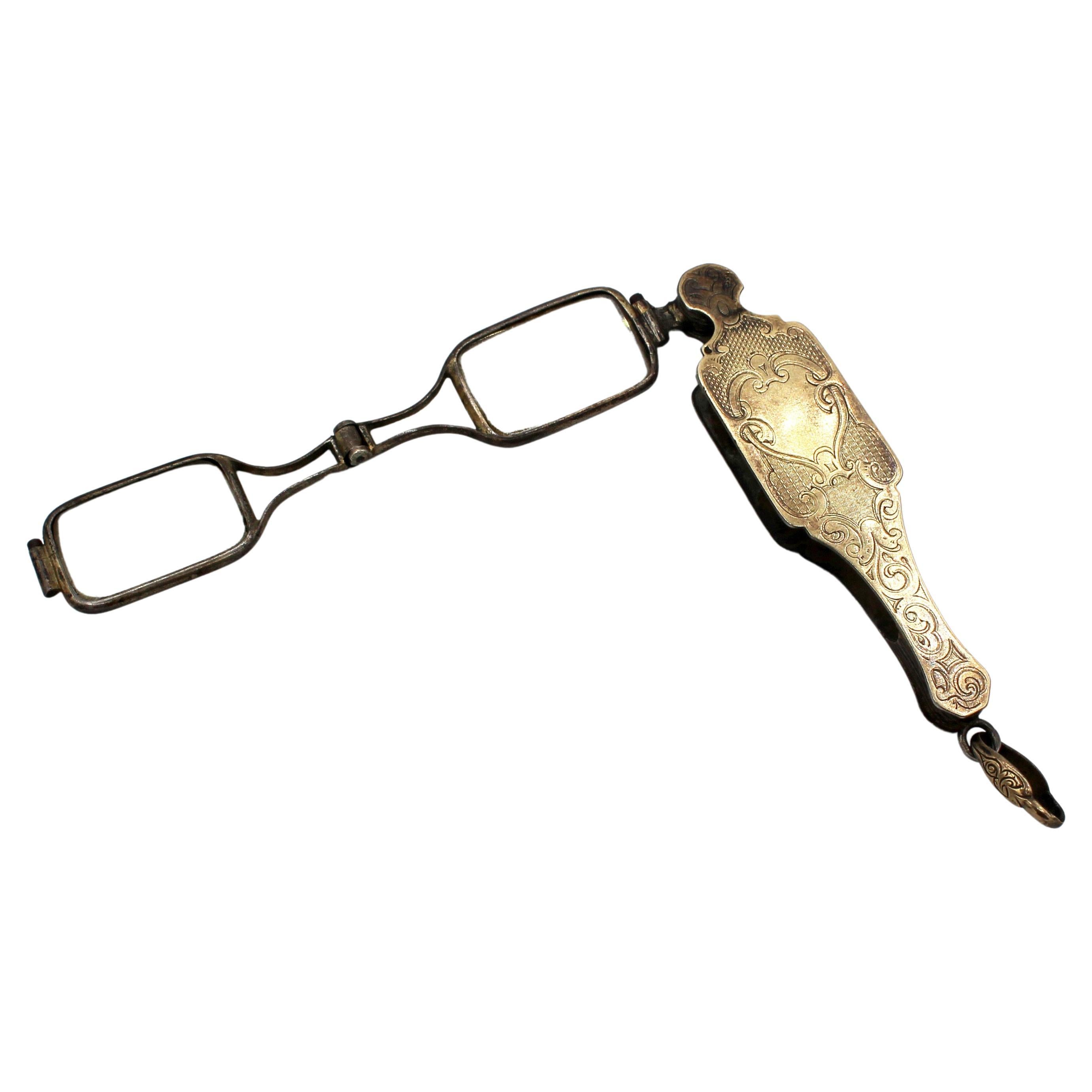 19th Century French Gilt Silver Lorgnette