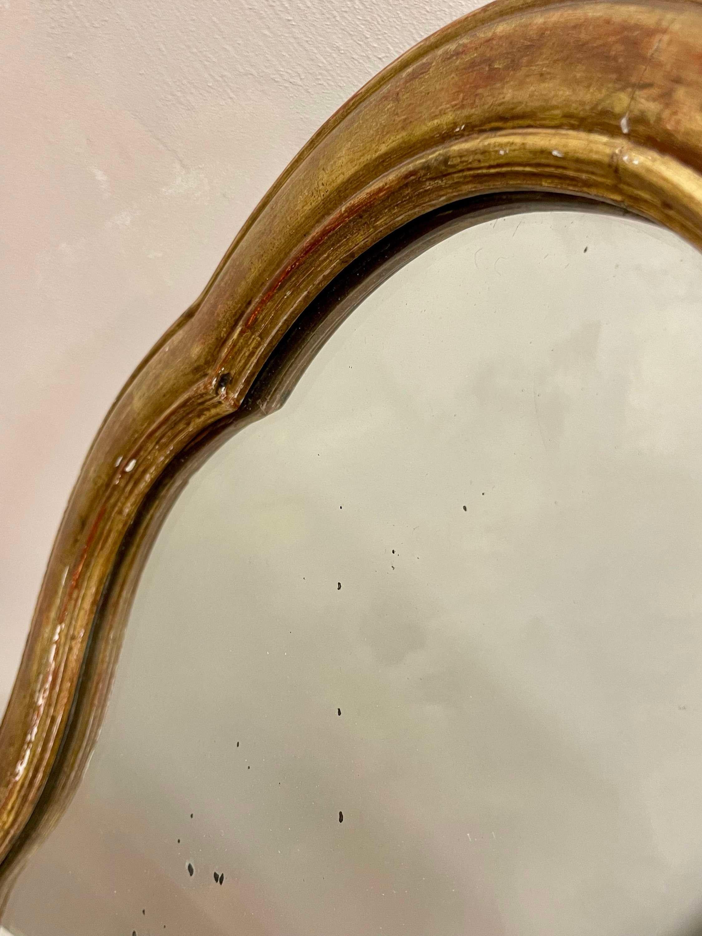 Pine 19th Century French Gilt Table / Dressing Table  Mirror For Sale