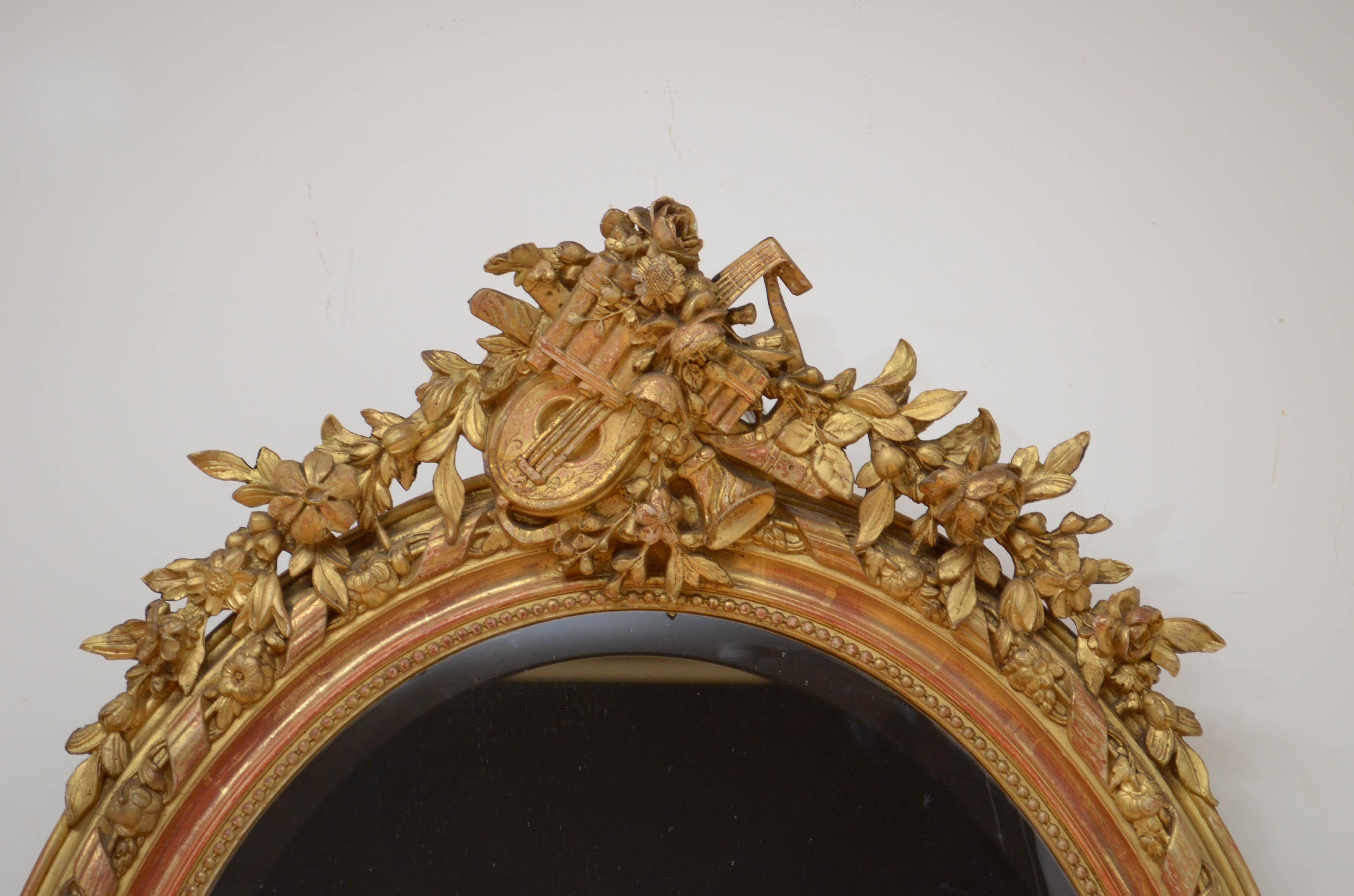 19th Century French Gilt Wall Mirror For Sale 5