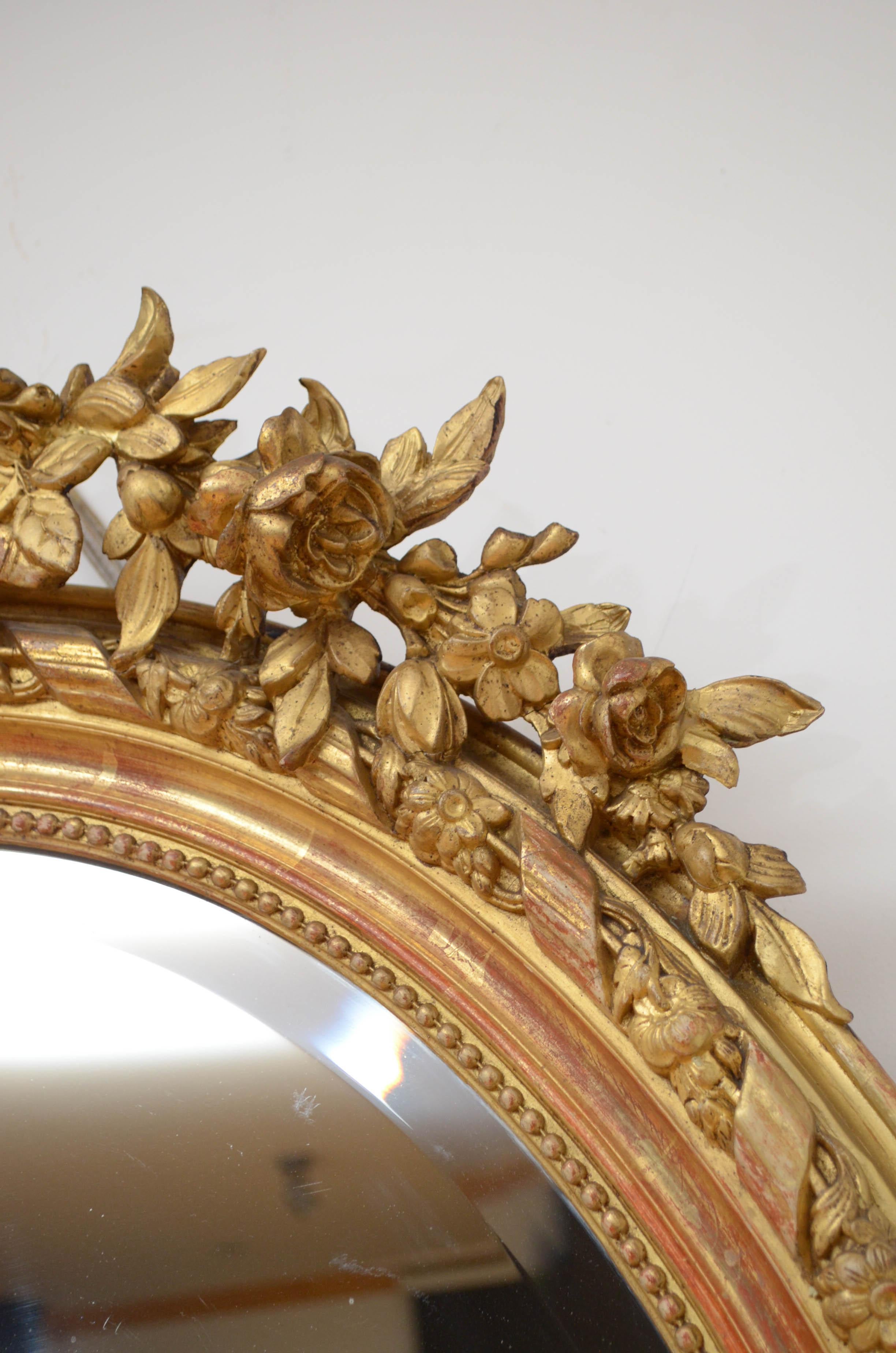 19th Century French Gilt Wall Mirror For Sale 3