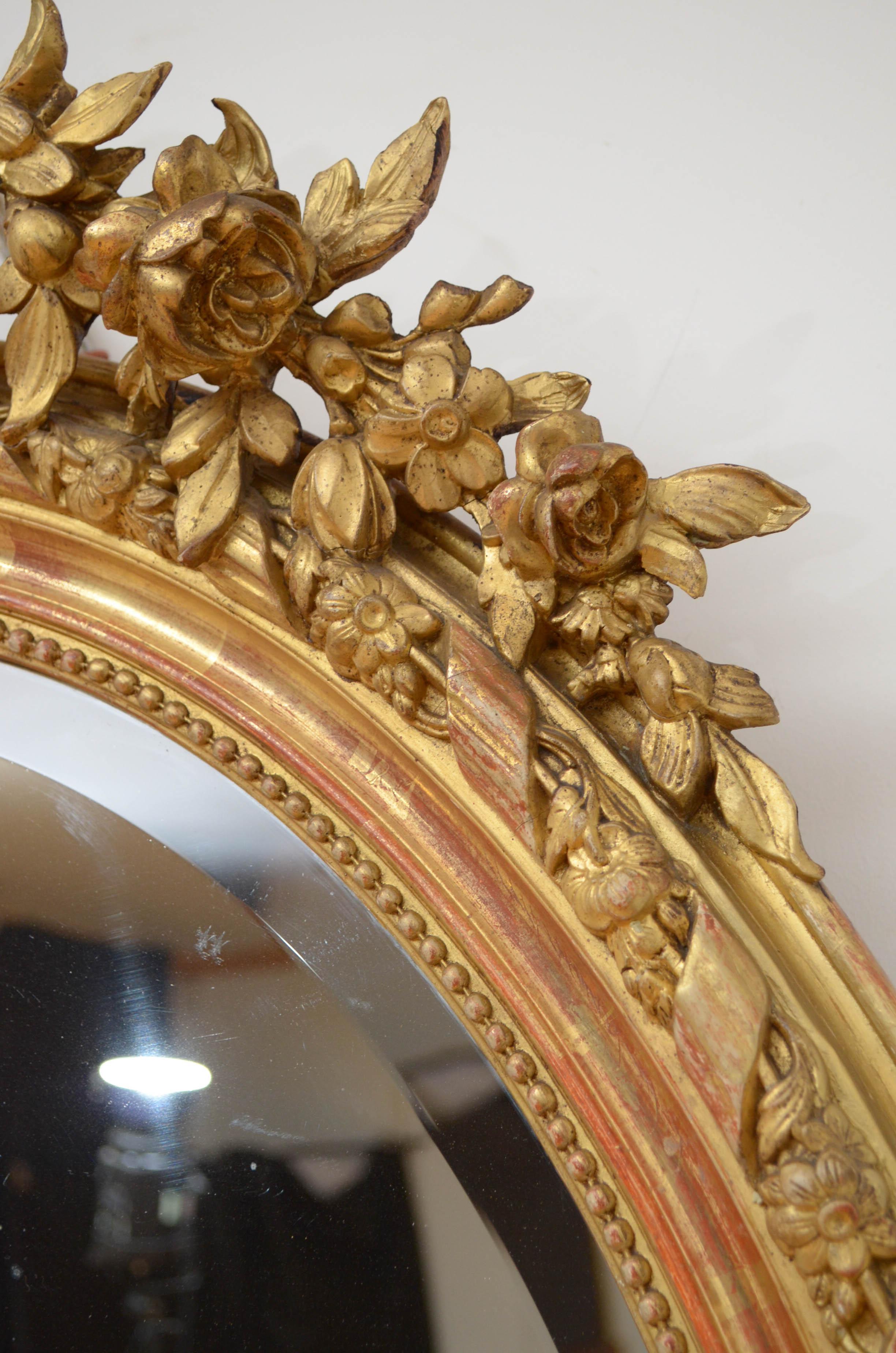 19th Century French Gilt Wall Mirror For Sale 4
