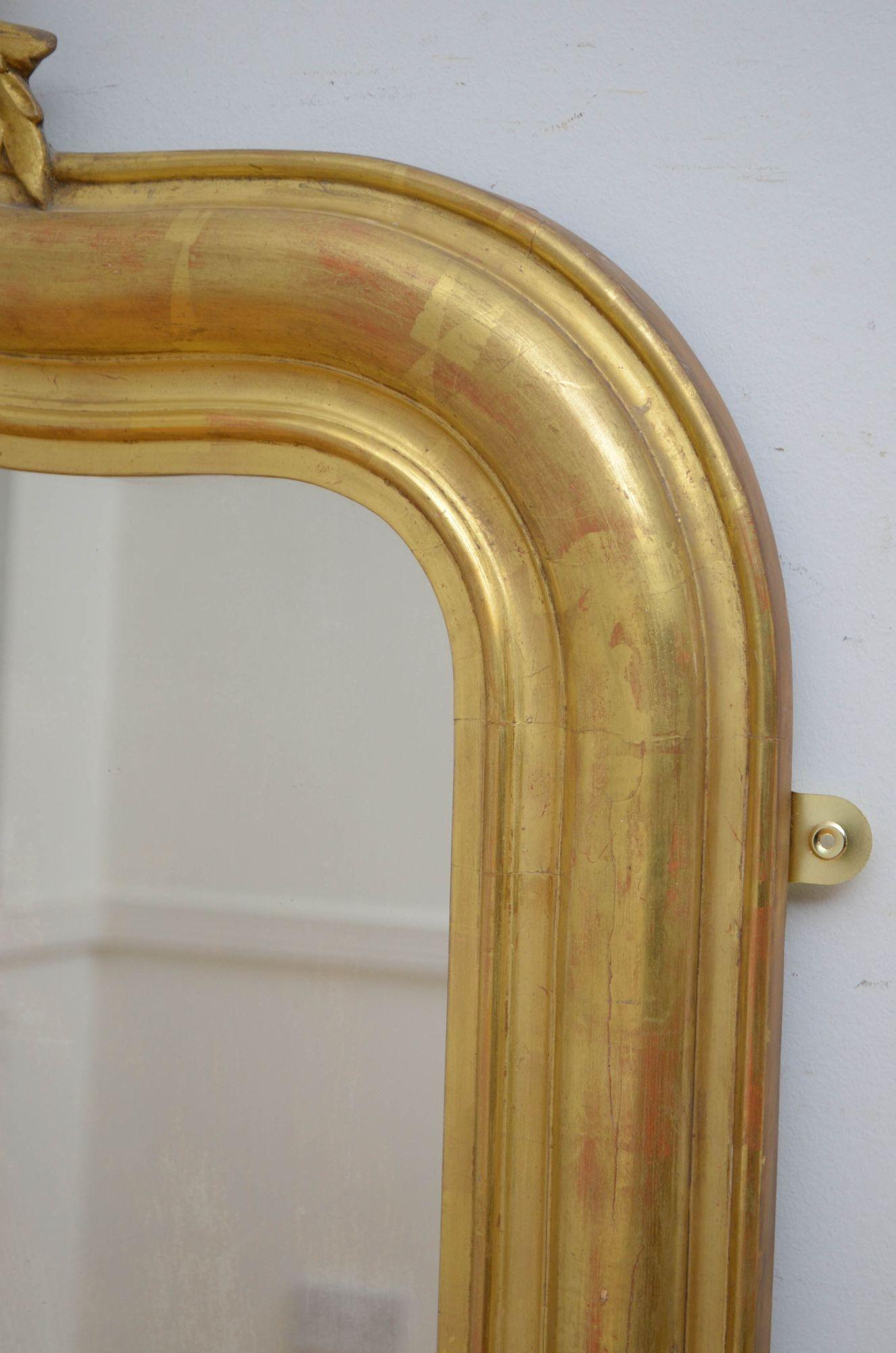 19th Century French Gilt Wall Mirror H168cm For Sale 6